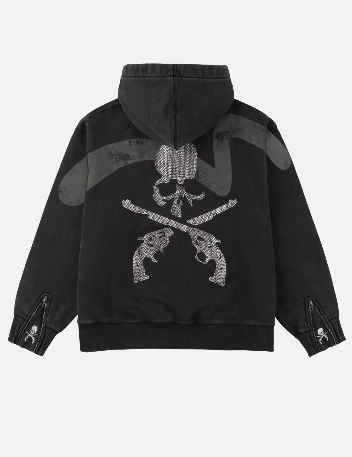 EVISU x mastermind JAPAN x roarguns 雙槍骷髏大M後加帽衛衣