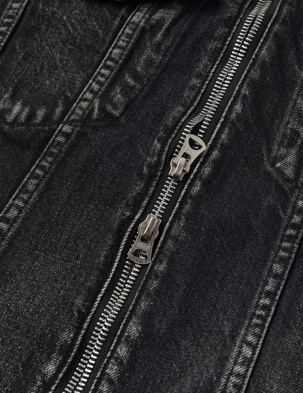 洗水海鷗刺繡常規版型牛仔騎士夾克