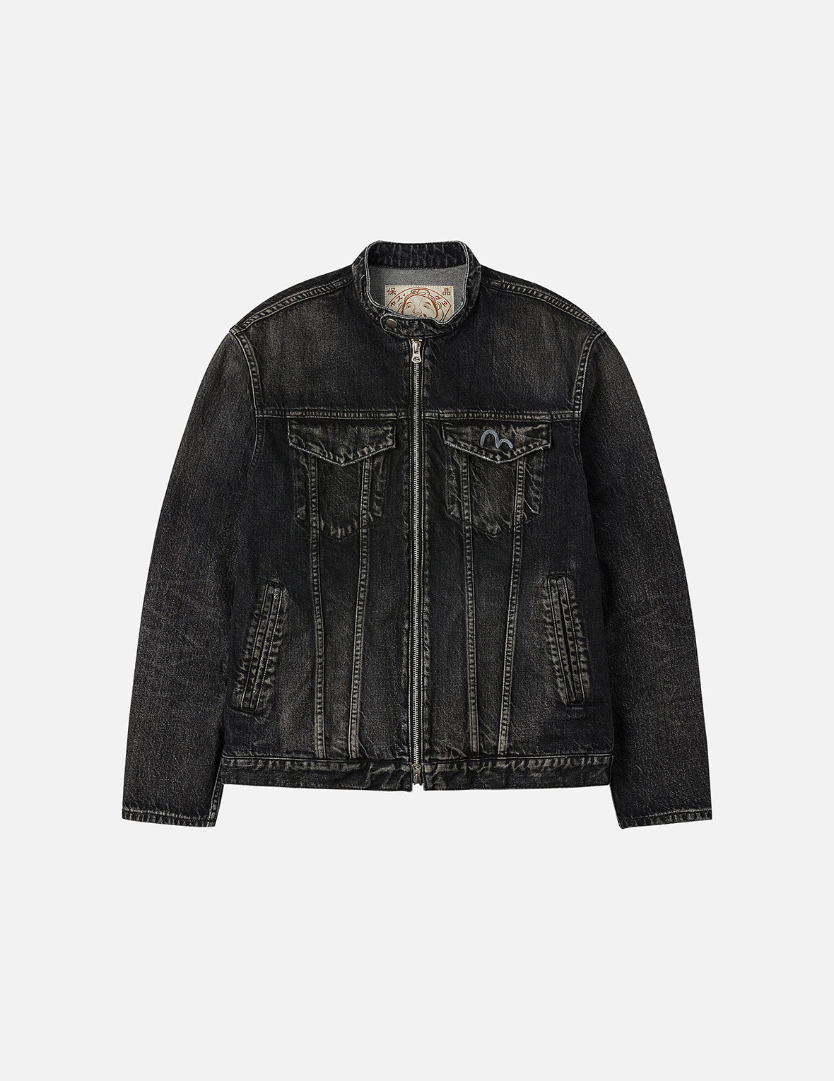 洗水海鷗刺繡常規版型牛仔騎士夾克