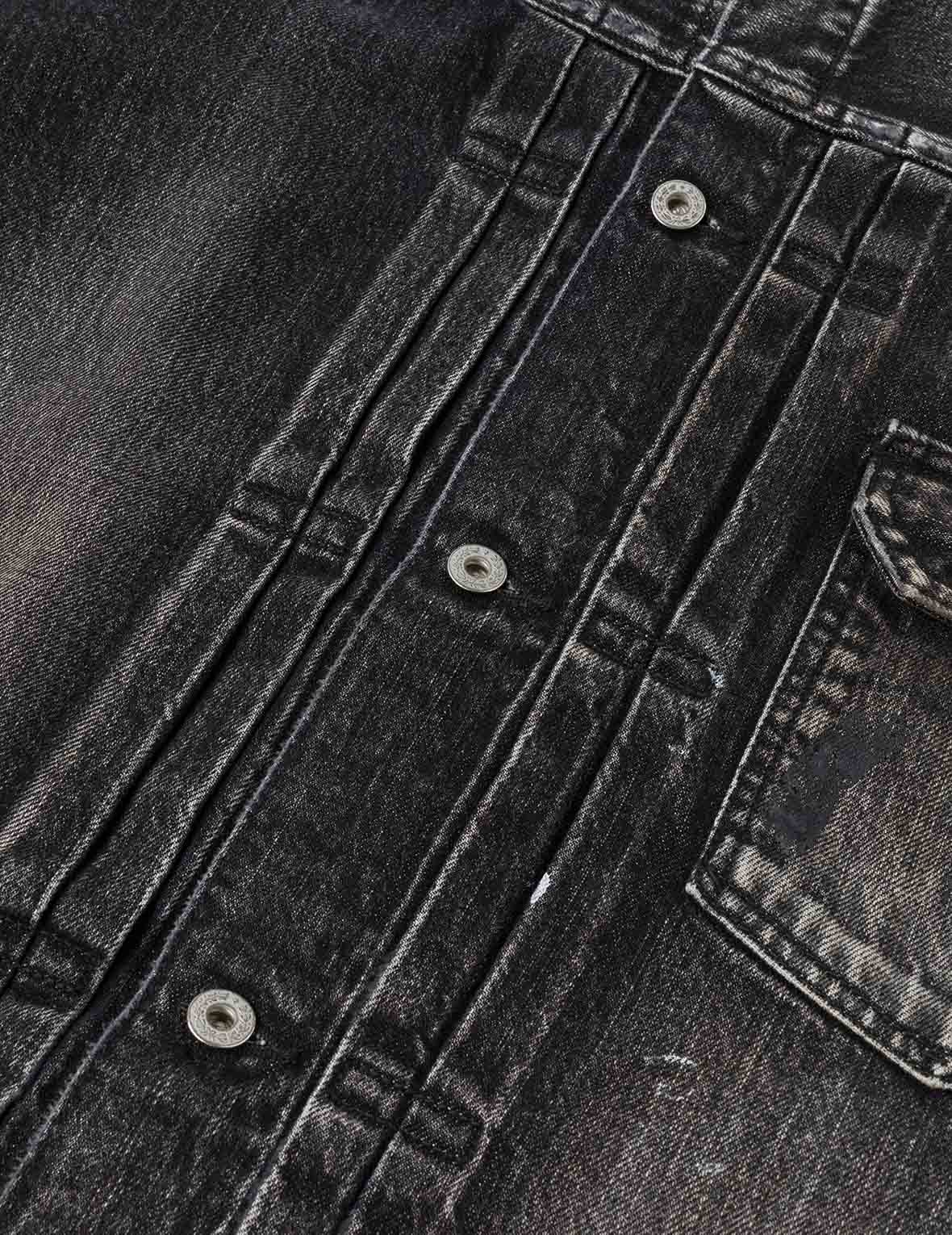 海鷗印花常規版型牛仔卡車司機外套