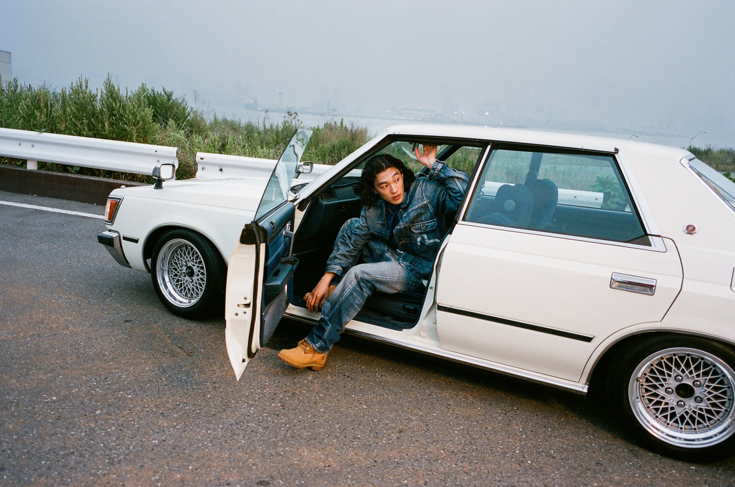 海鷗印花常規版型牛仔卡車司機外套