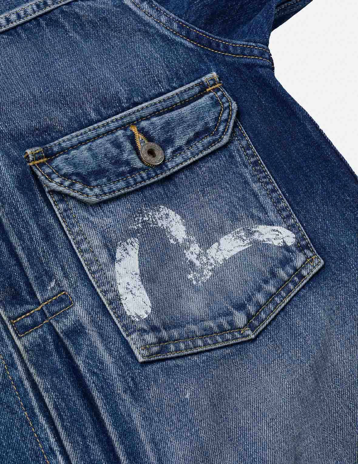 海鷗印花常規版型牛仔卡車司機外套