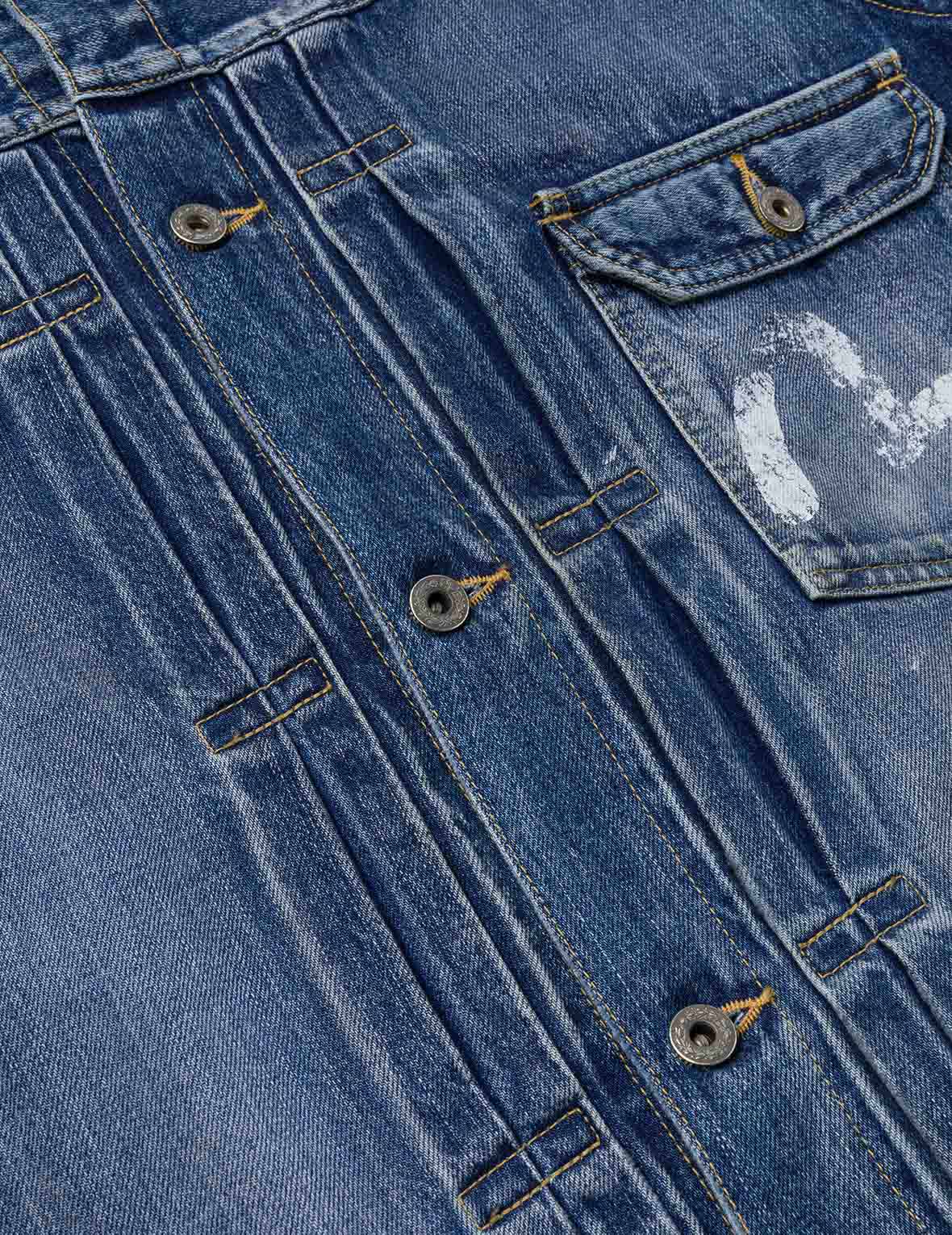 海鷗印花常規版型牛仔卡車司機外套