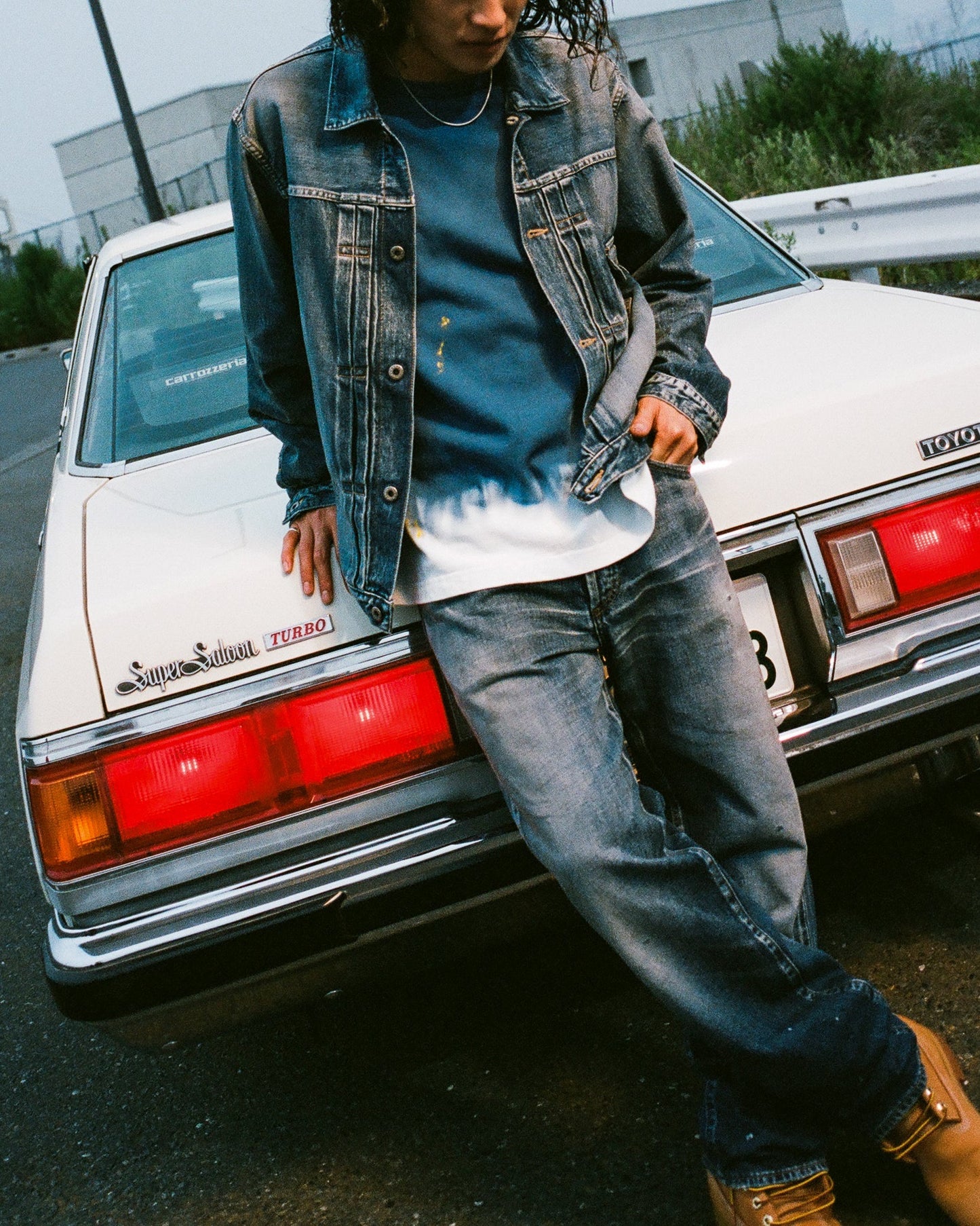 海鷗印花常規版型牛仔卡車司機外套