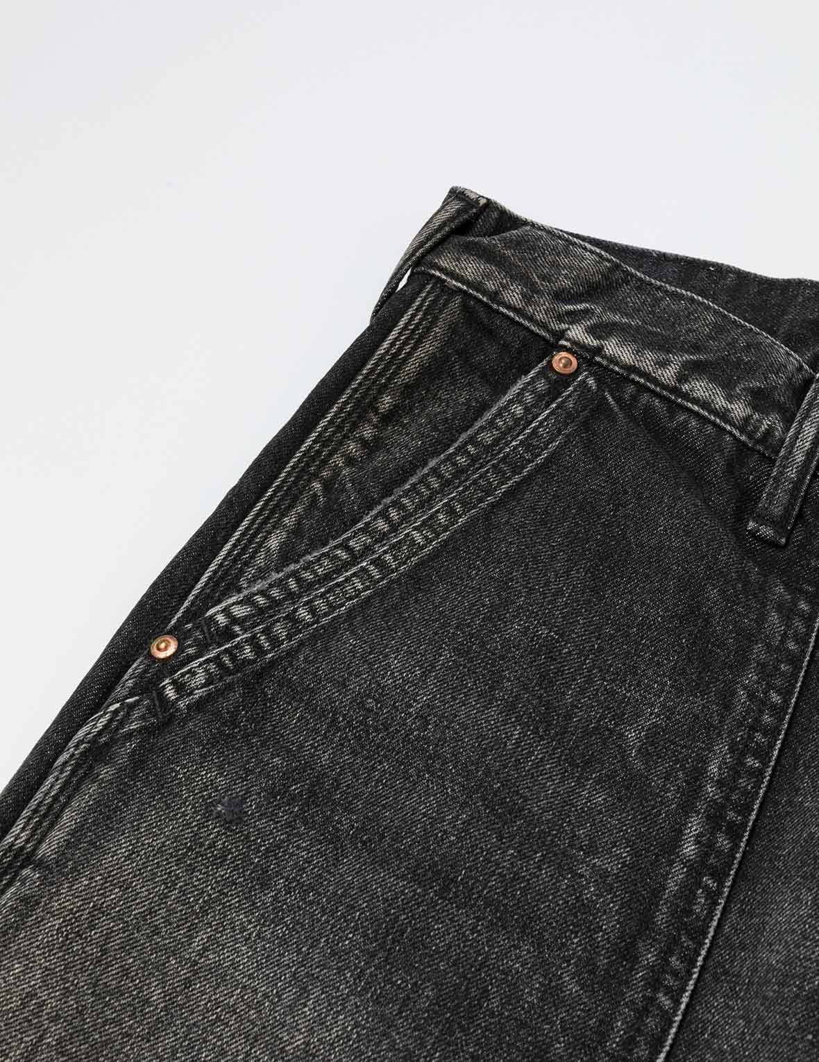 洗水海鷗刺繡常規版畫家牛仔褲