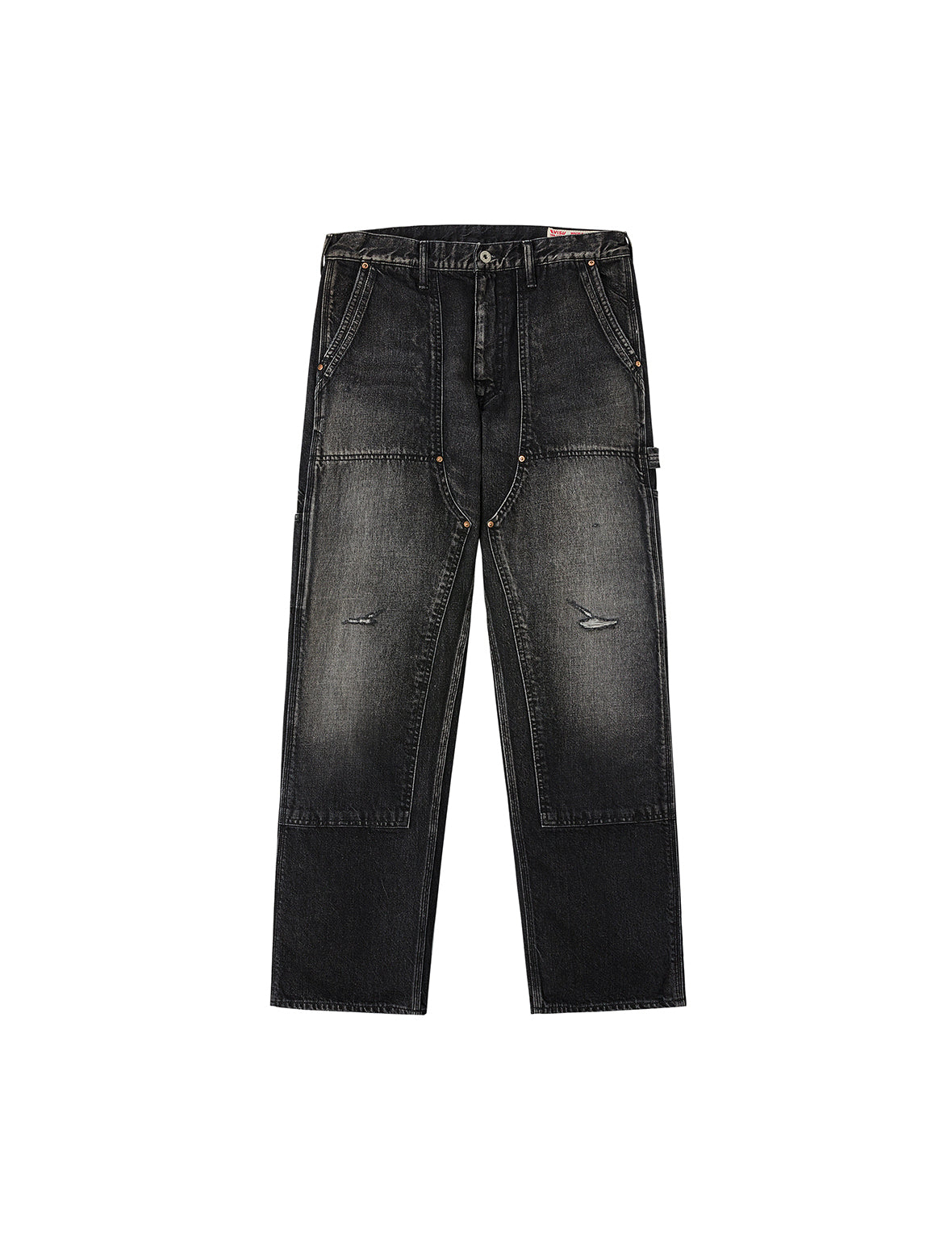 洗水海鷗刺繡常規版畫家牛仔褲