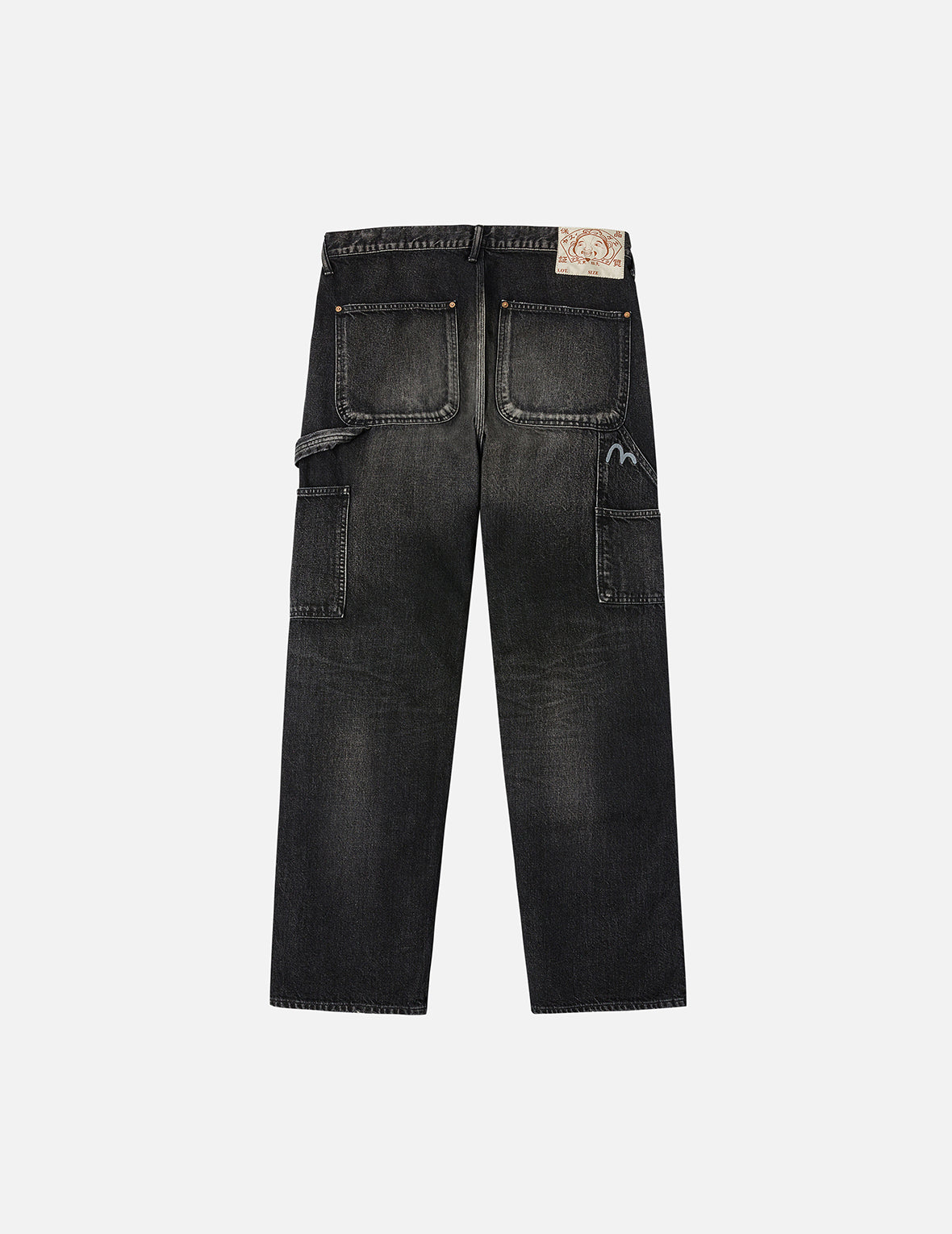 洗水海鷗刺繡常規版畫家牛仔褲