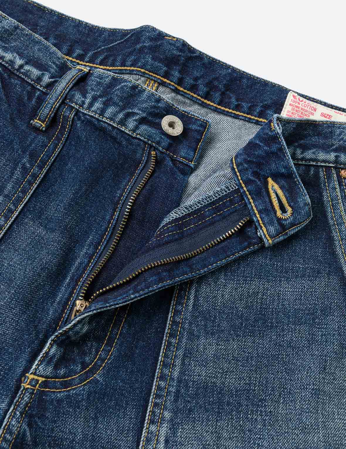 洗水海鷗刺繡常規版畫家牛仔褲