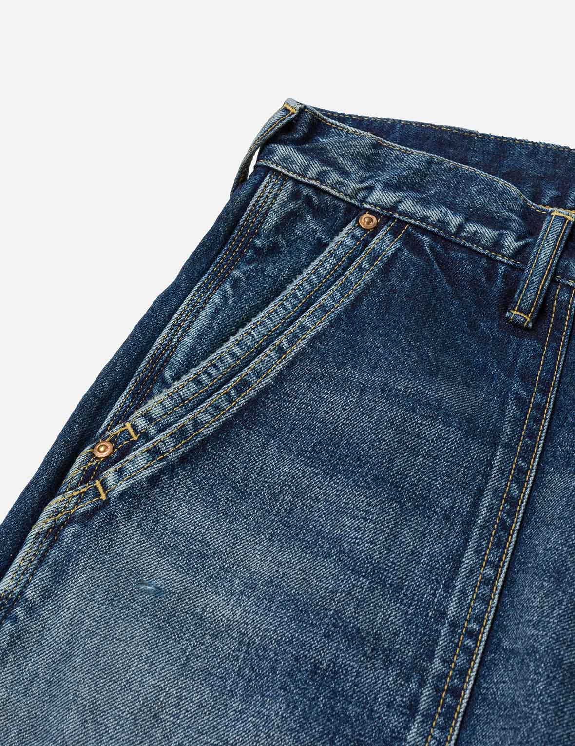 洗水海鷗刺繡常規版畫家牛仔褲