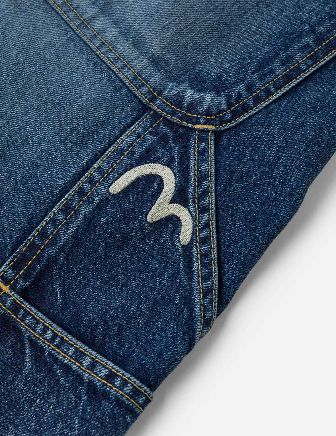 洗水海鷗刺繡常規版畫家牛仔褲