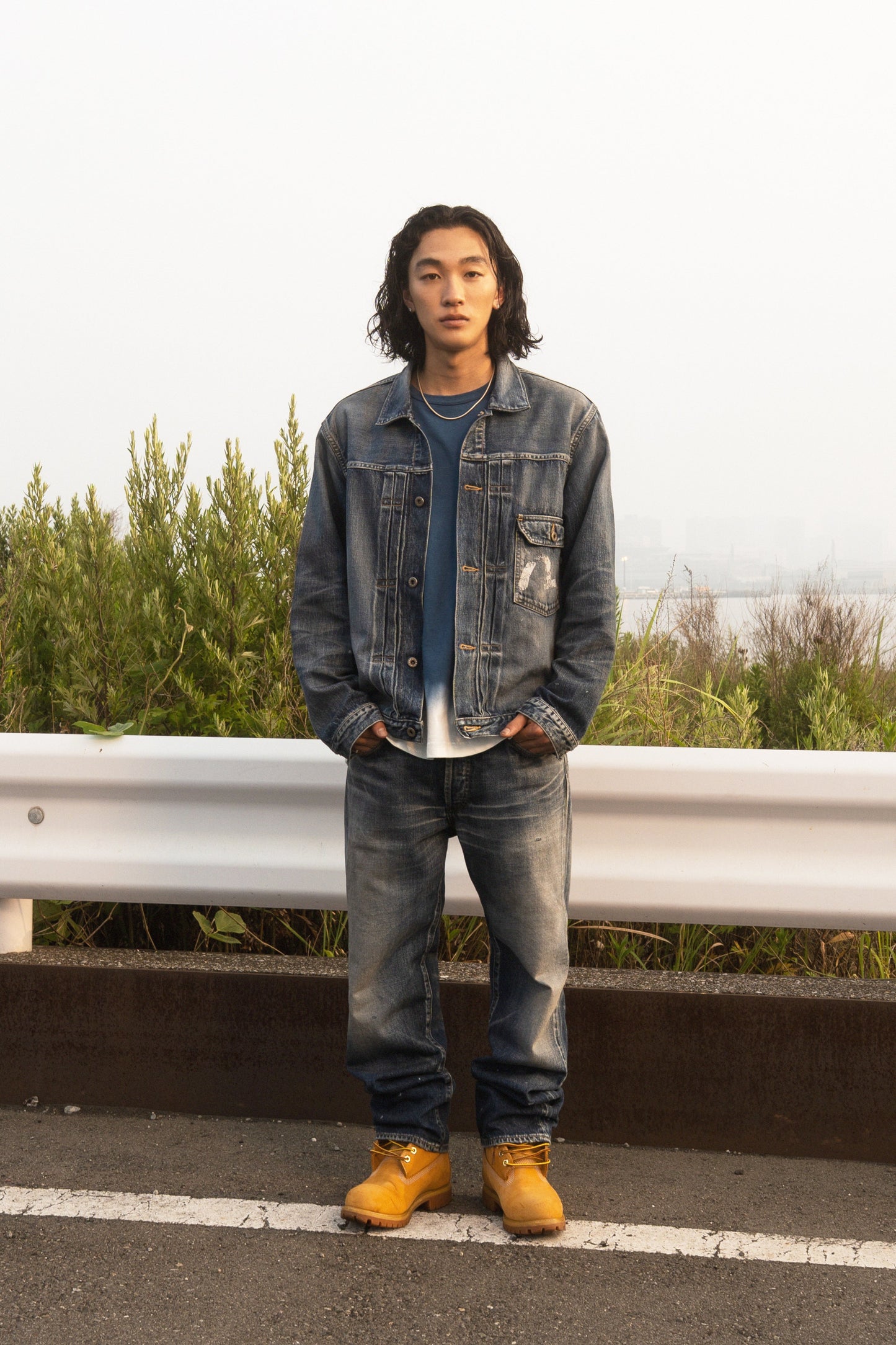 洗水海鷗印花常規版型牛仔褲