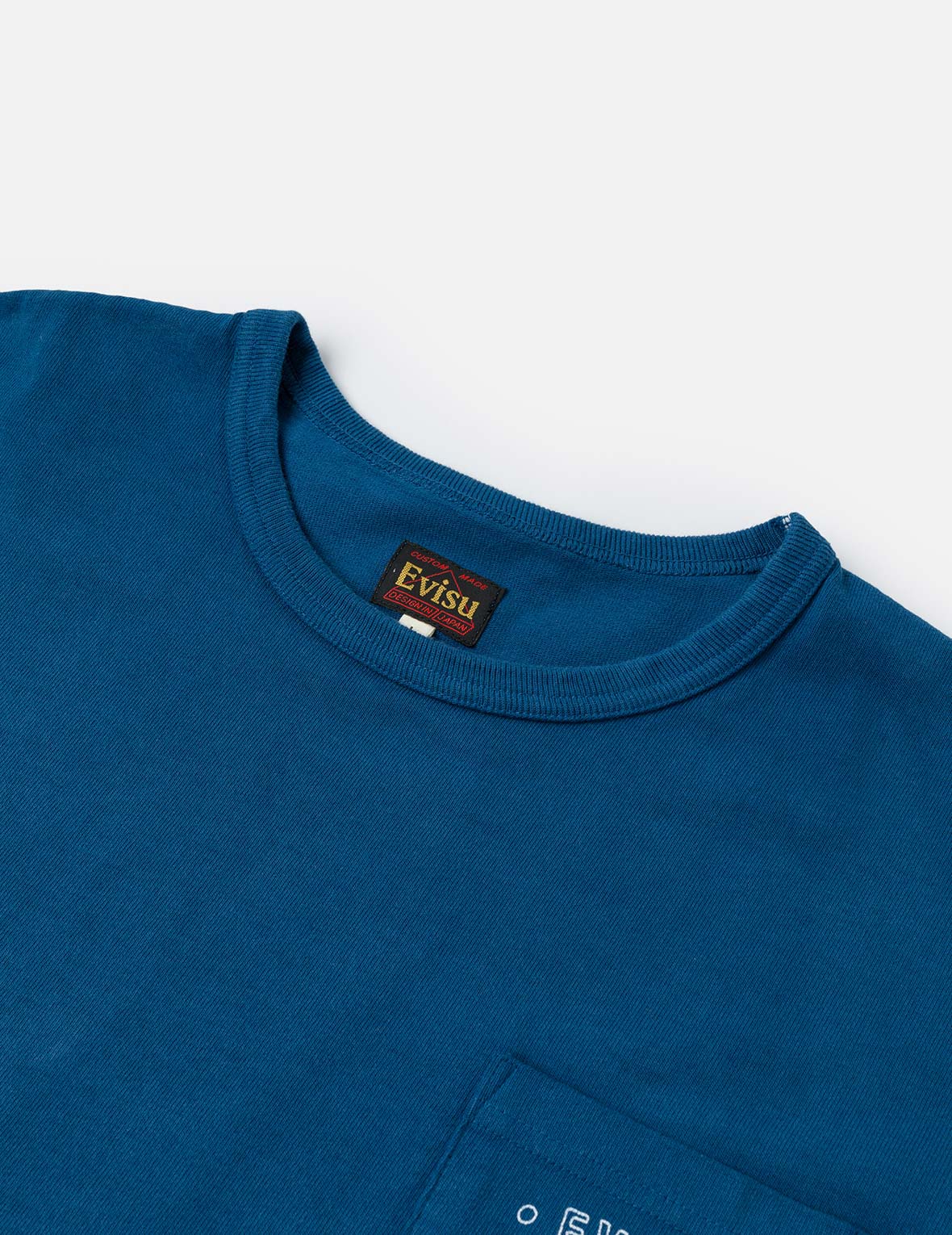 達摩與商標刺繡常規版型漸層式染色T恤