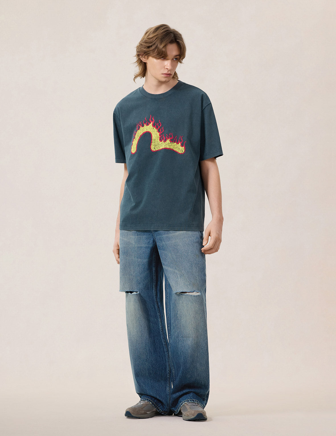 Heavy Washed and Distressed Jeans