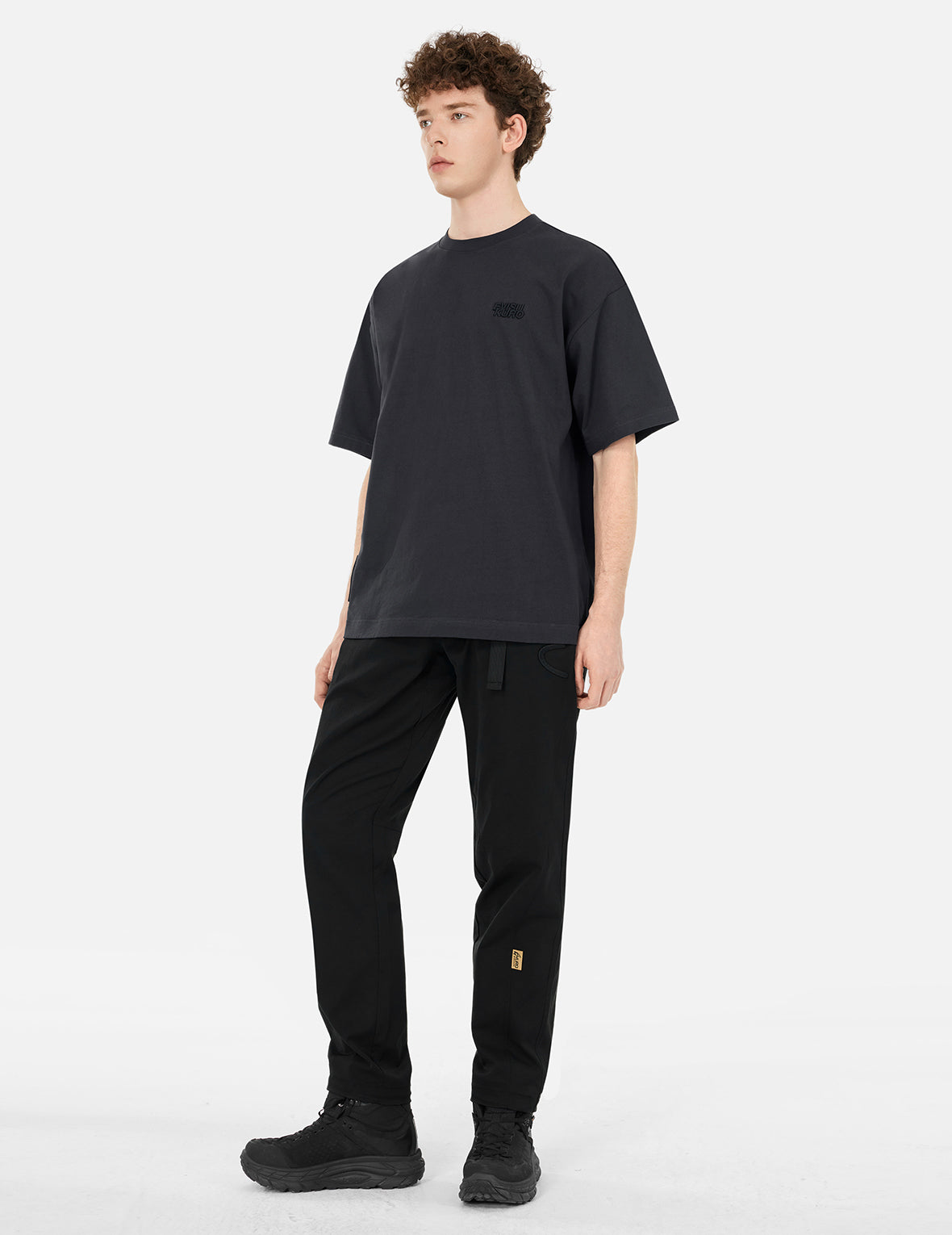 海鷗與商標刺繡常規版型運動褲