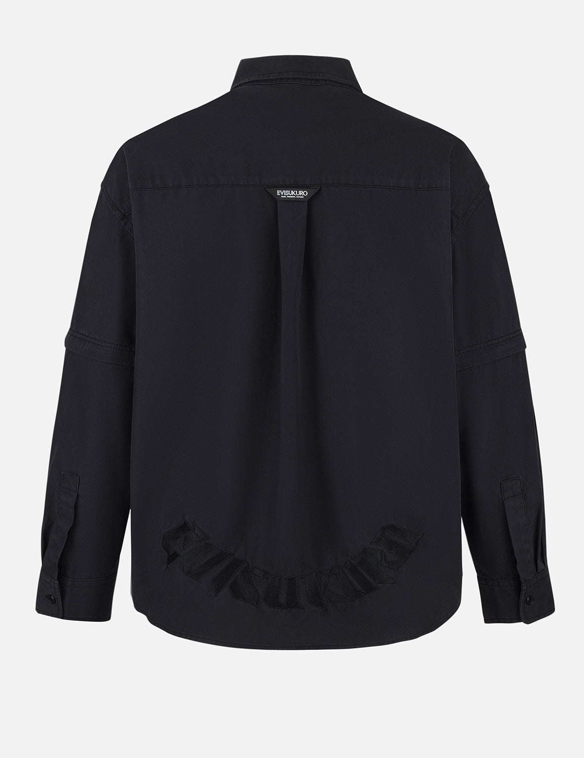 Logo and Seagull Embroidery with Detachable Sleeves Loose Fit Shirt Jacket