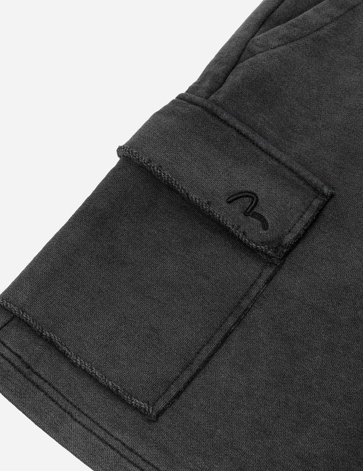 海鷗與商標刺繡寬版休閒運動短褲