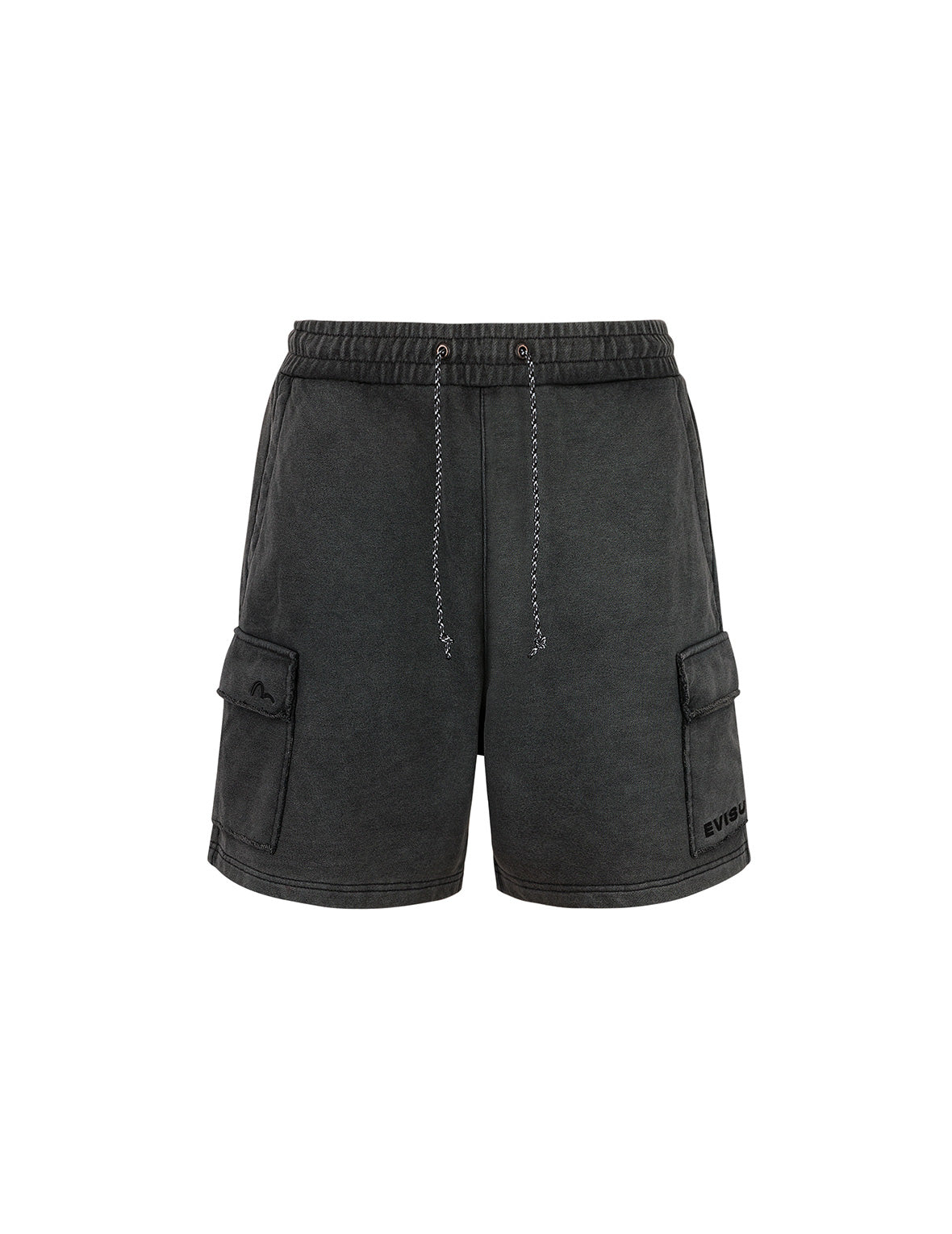 海鷗與商標刺繡寬版休閒運動短褲