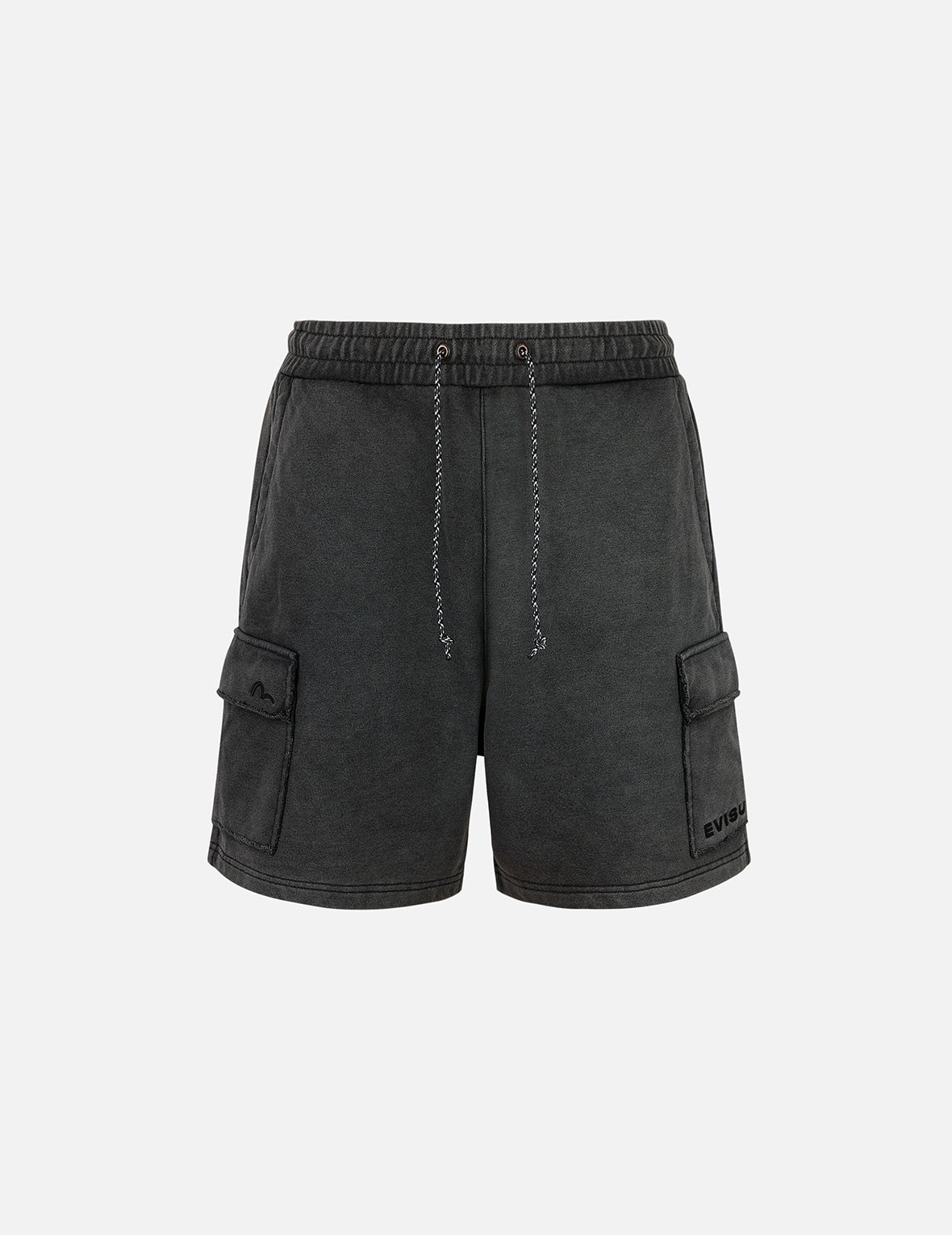 海鷗與商標刺繡寬版休閒運動短褲