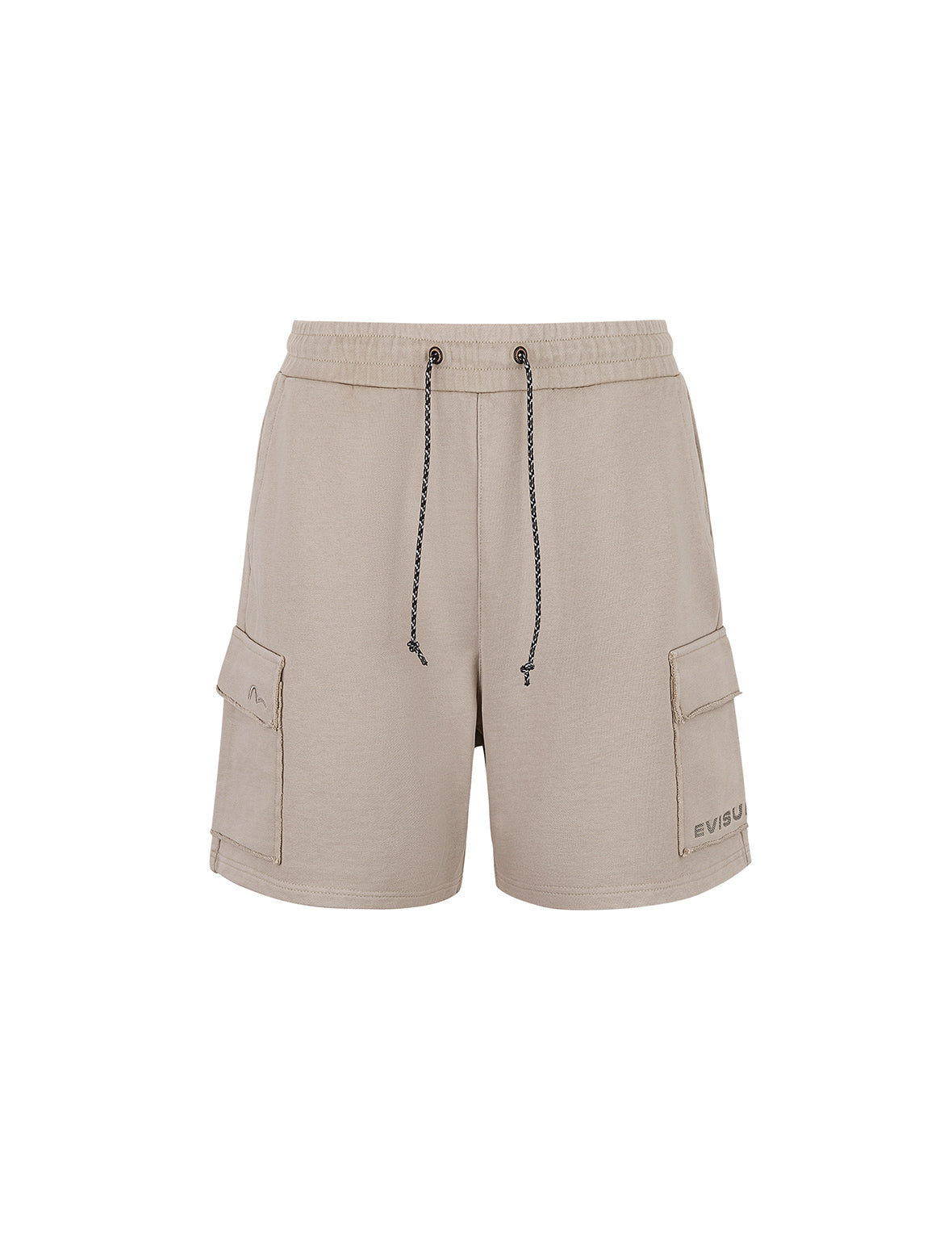 海鷗與商標刺繡寬版休閒運動短褲