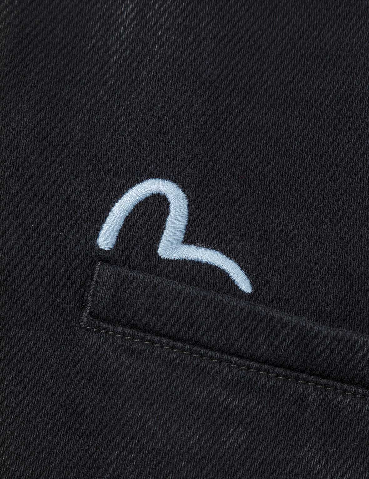 海鷗與商標刺繡寬版休閒牛仔西裝外套