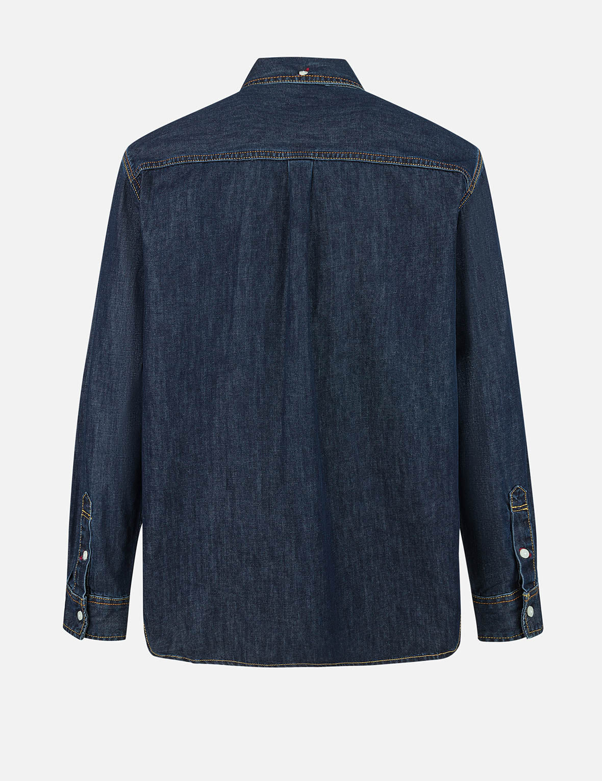 Multi-Pocket with Brocade Patch Relax Fit Denim Shirt