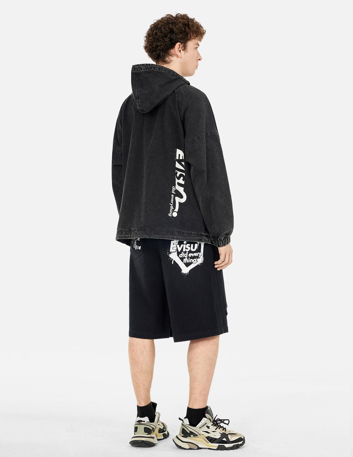 Graffiti Logo Relax Fit Half-Zip Hood Jacket