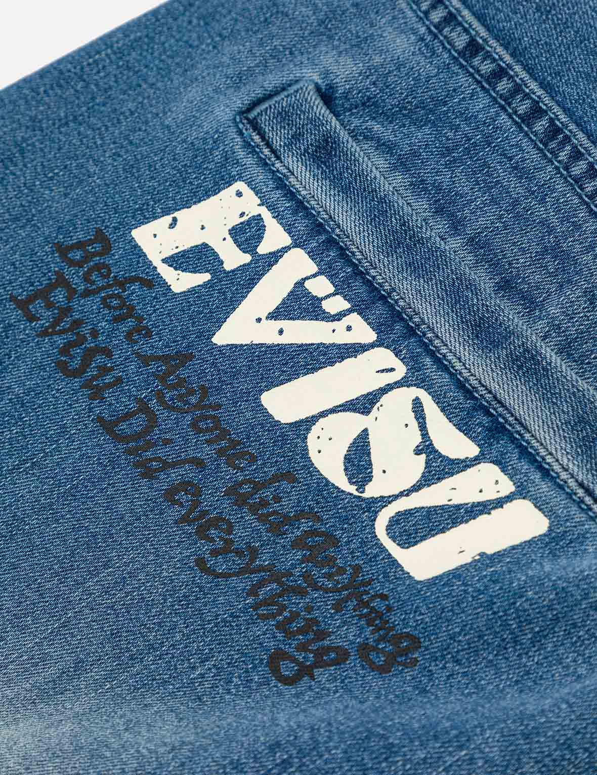 海鷗與商標印花寬版束口牛仔褲