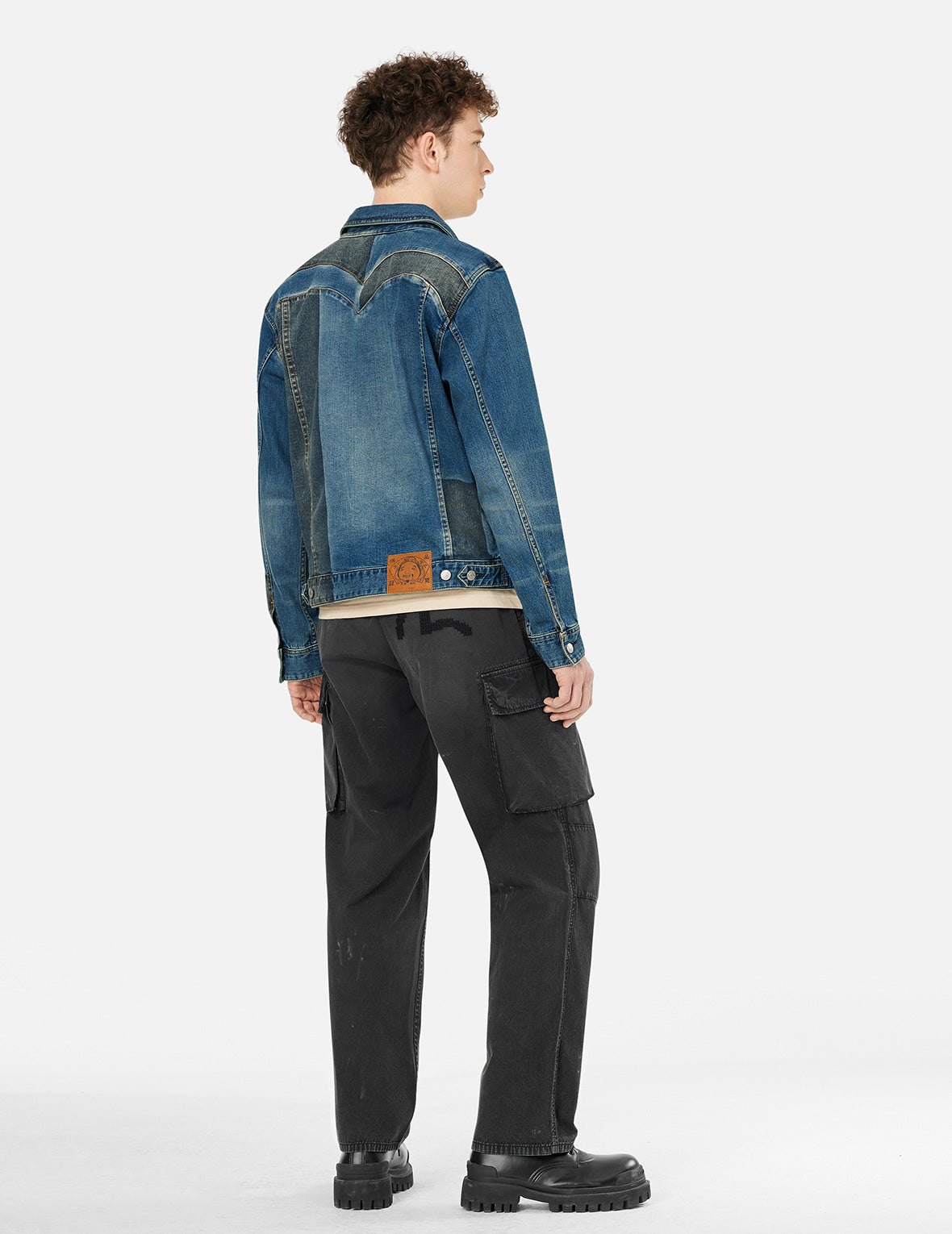 Totem Seagull Embroidery Straight Fit Cargo Pants