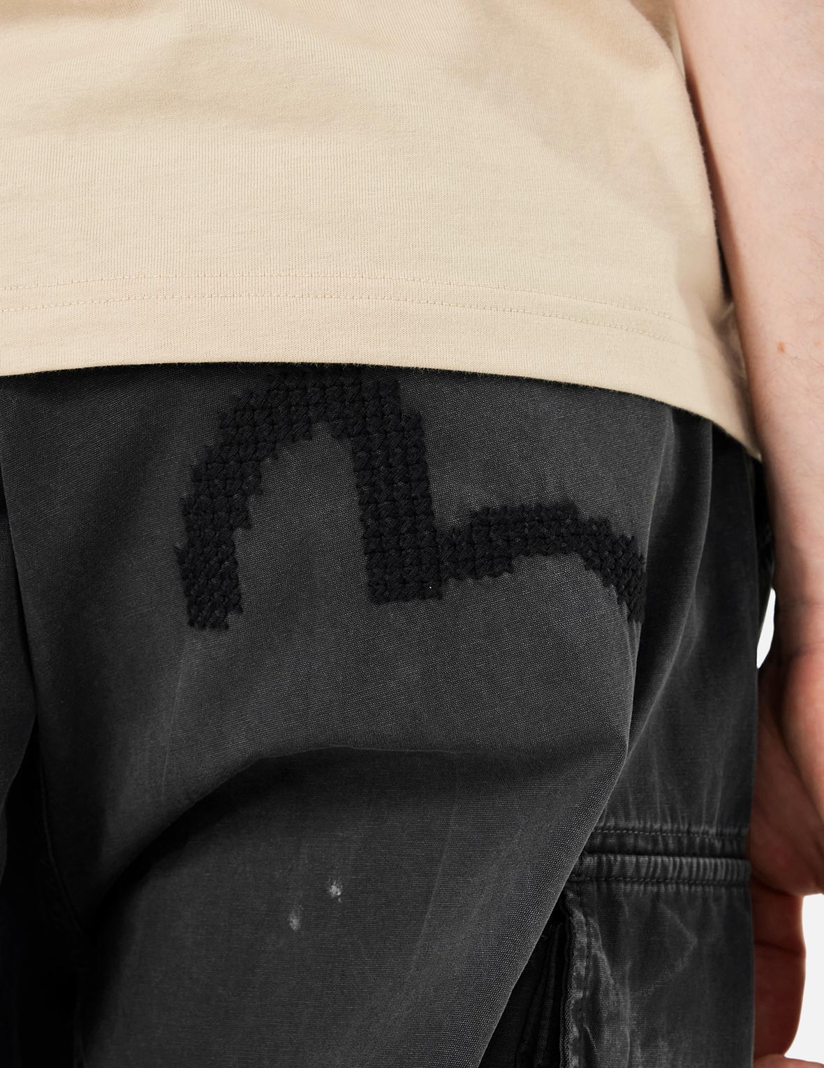 Totem Seagull Embroidery Straight Fit Cargo Pants