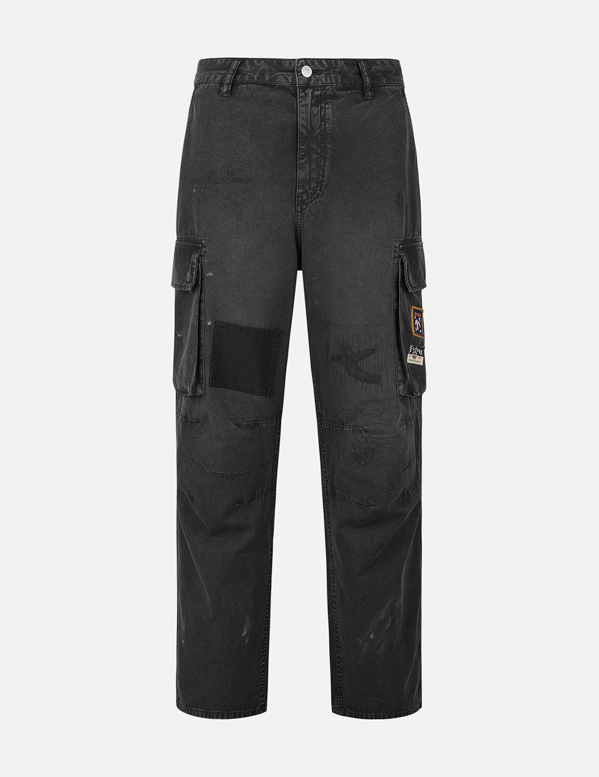 Totem Seagull Embroidery Straight Fit Cargo Pants