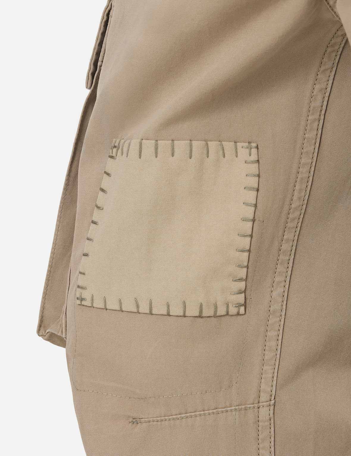 Totem Seagull Embroidery Straight Fit Cargo Pants