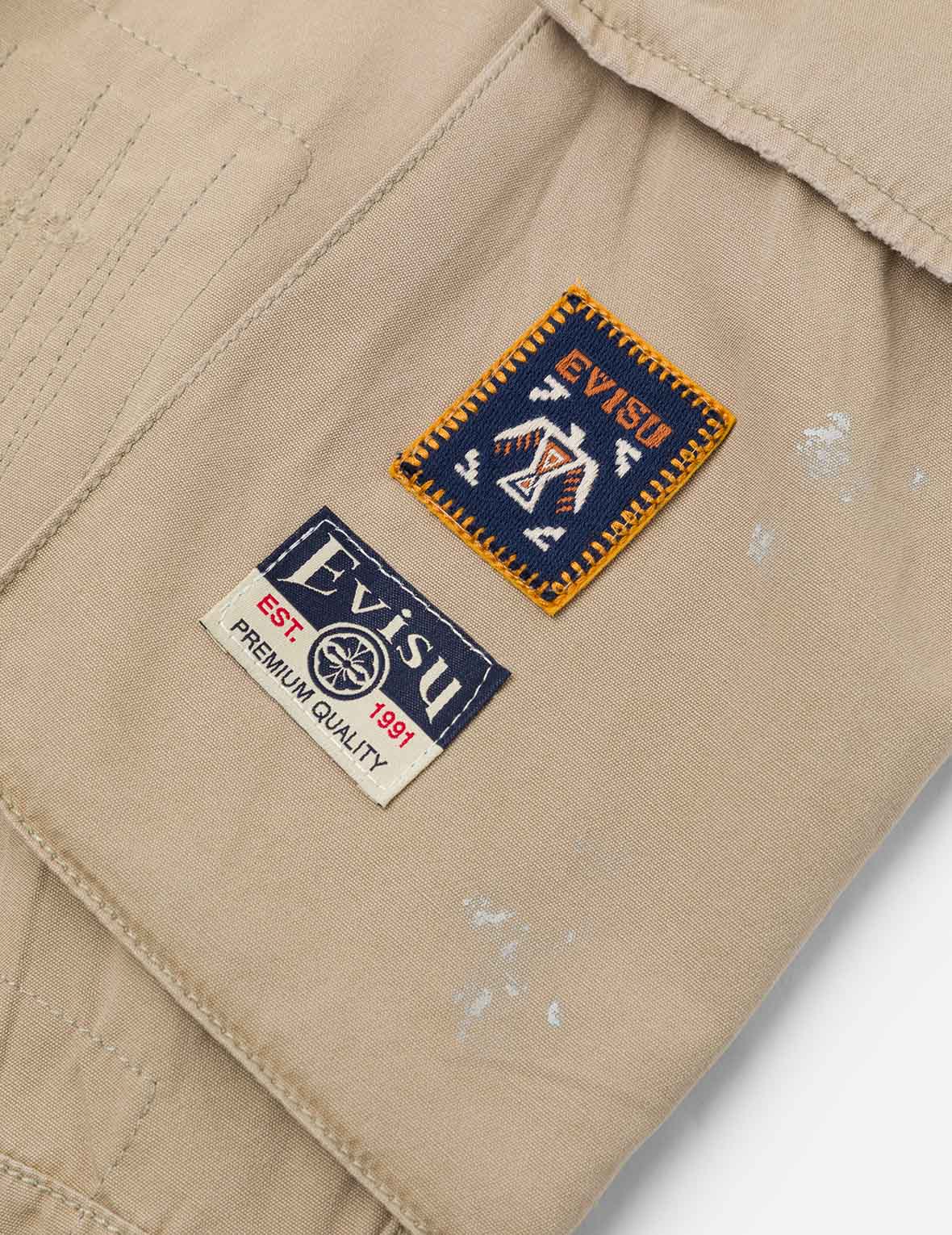 Totem Seagull Embroidery Straight Fit Cargo Pants