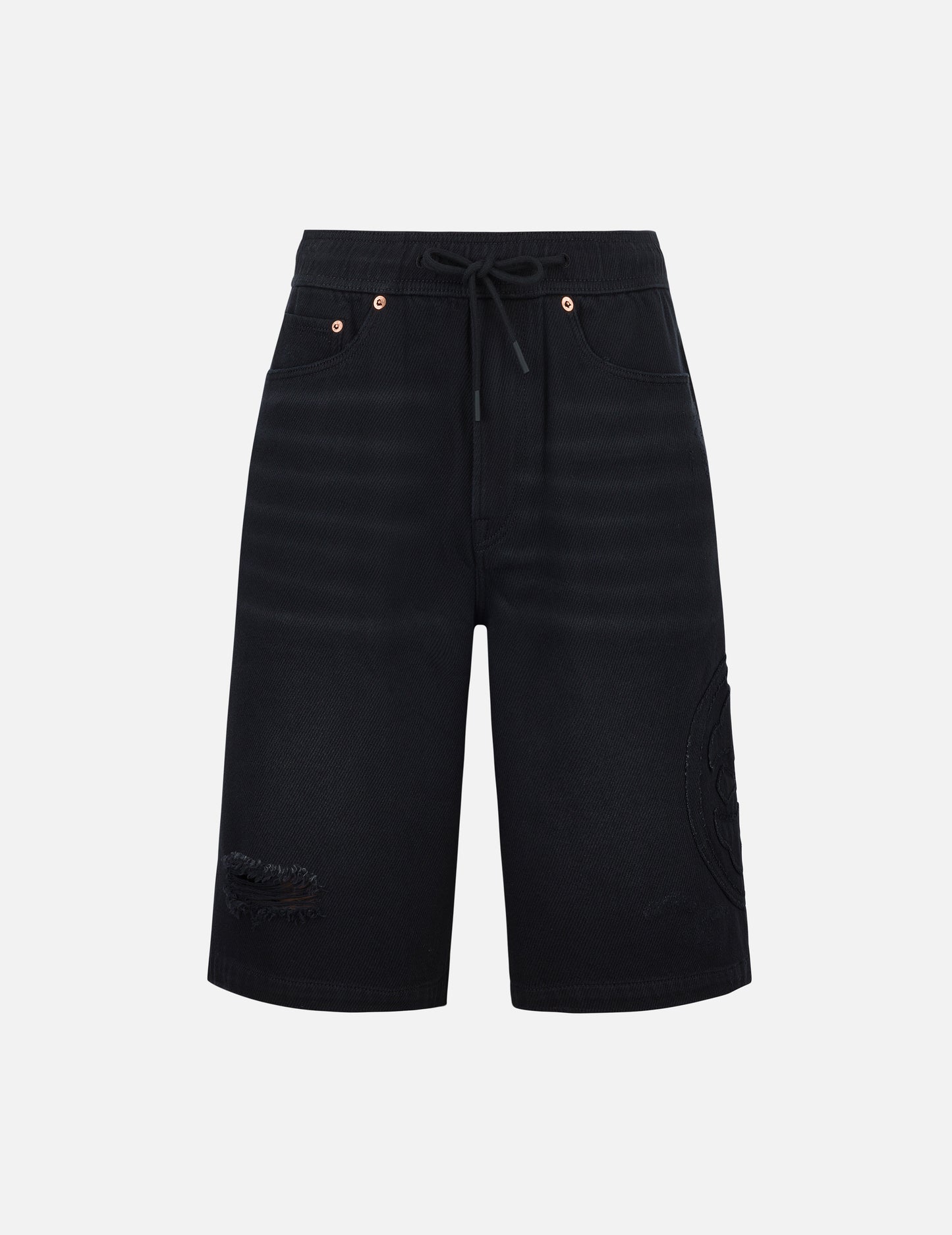 Kamon Appliqué Fashion Fit Denim Shorts