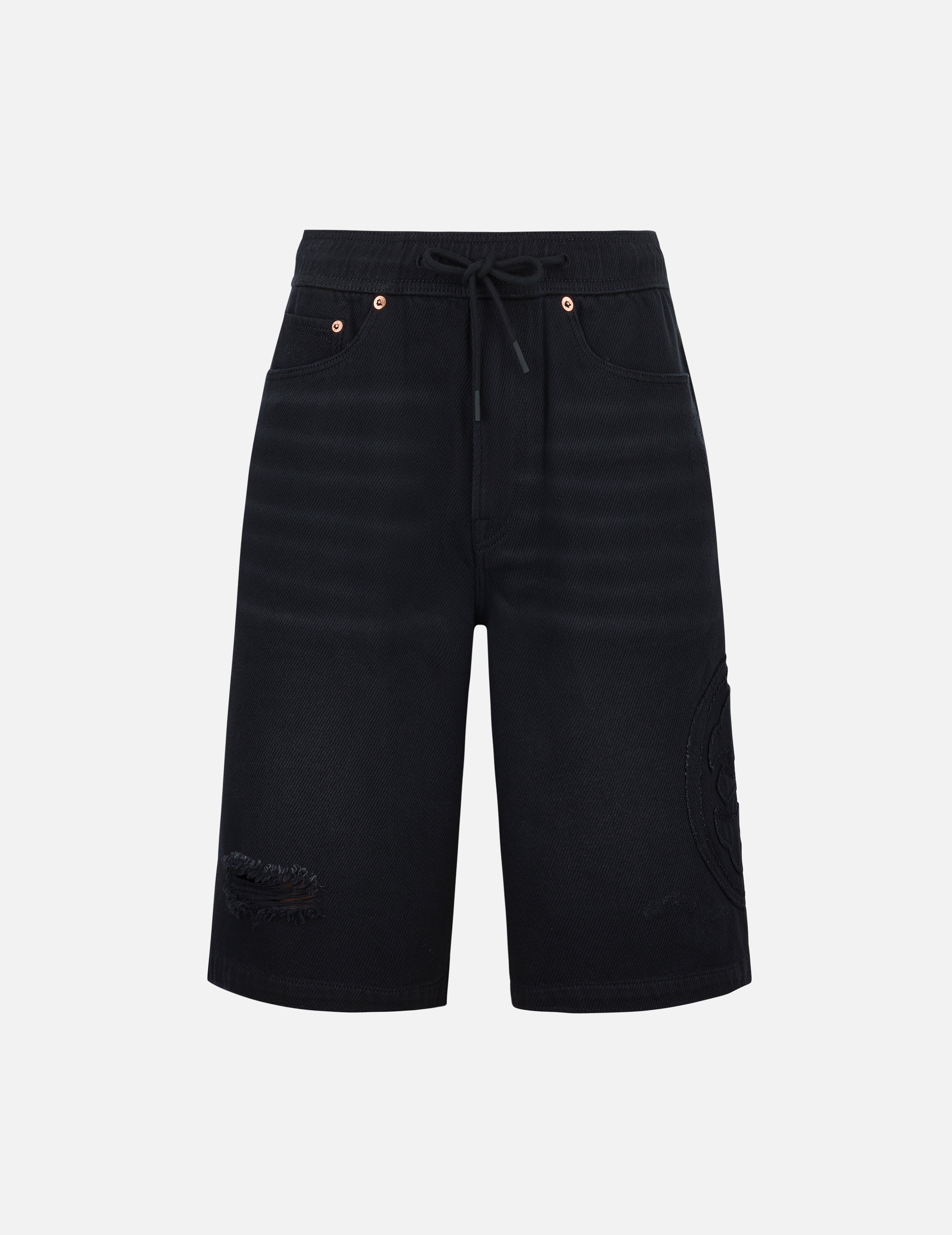 Kamon Appliqué Fashion Fit Denim Shorts