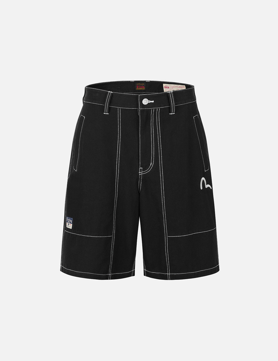 Allover Seagull Print Pocket Oversized Shorts