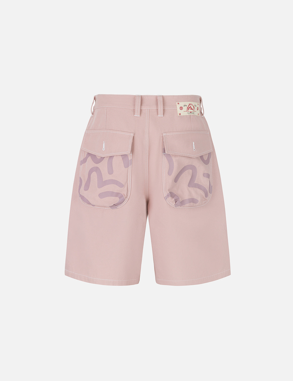 Allover Seagull Print Pocket Oversized Shorts