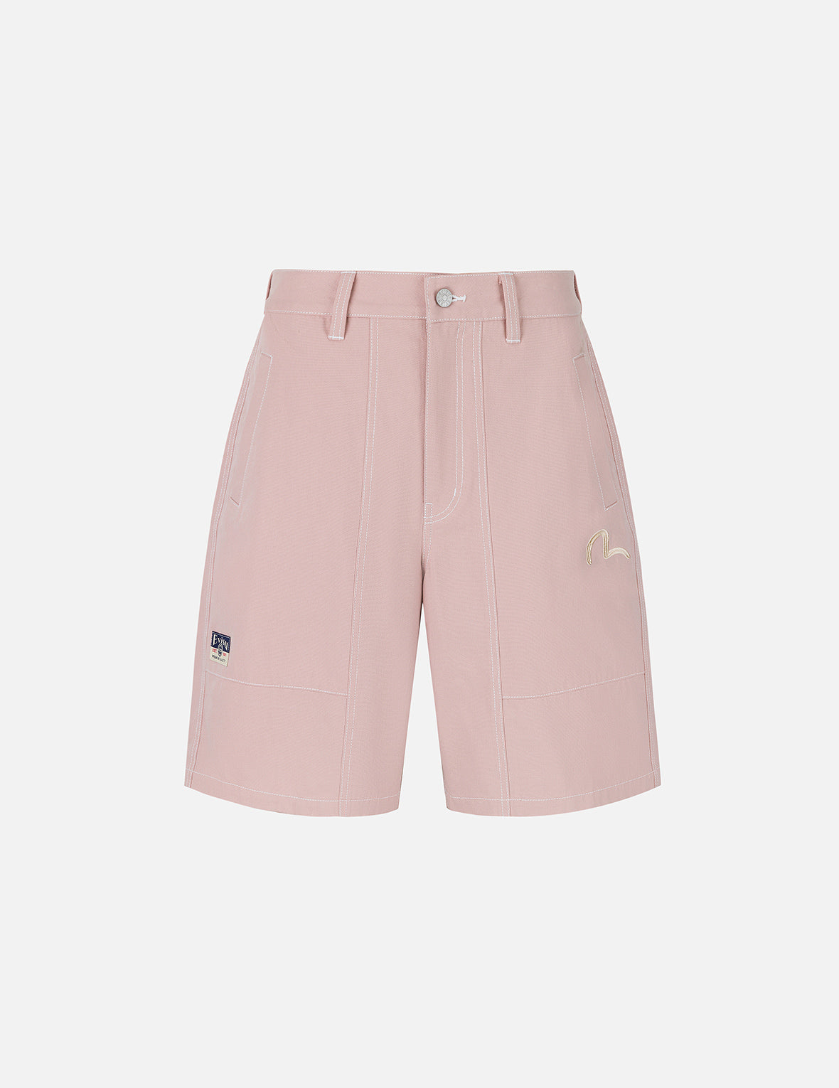 Allover Seagull Print Pocket Oversized Shorts