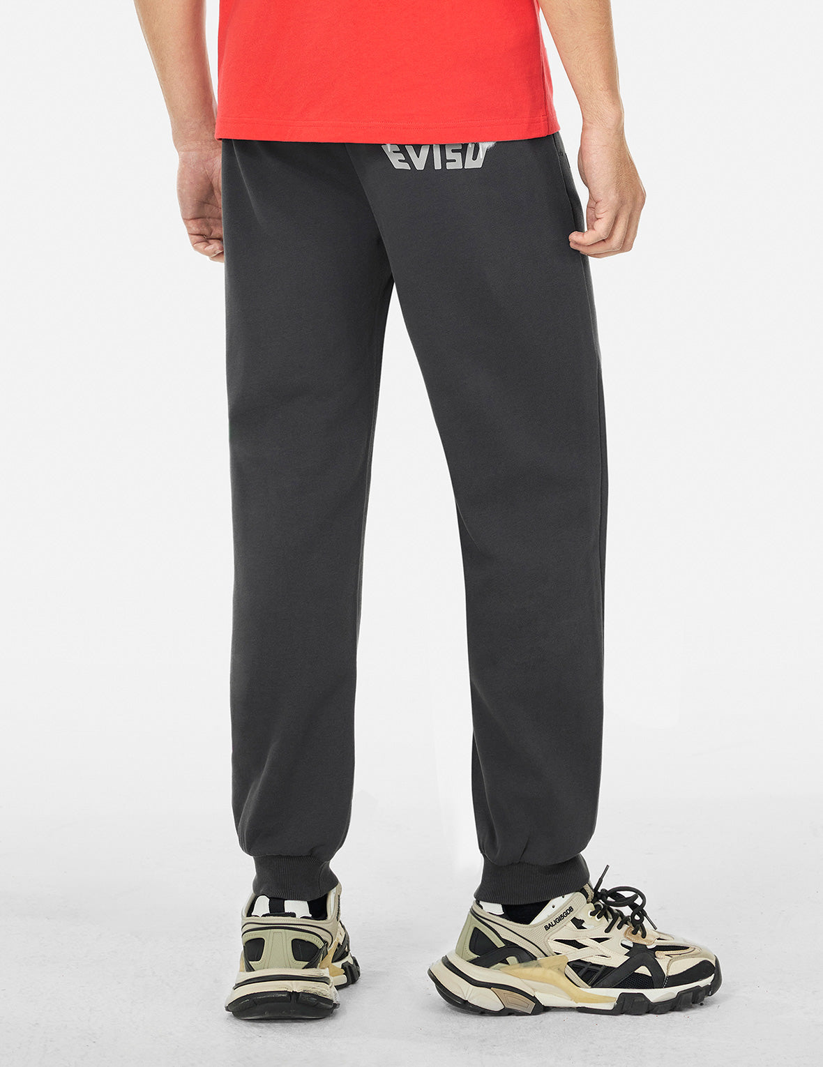 Spray-dyed Seagull and Logo Print Straight Fit Sweatpants