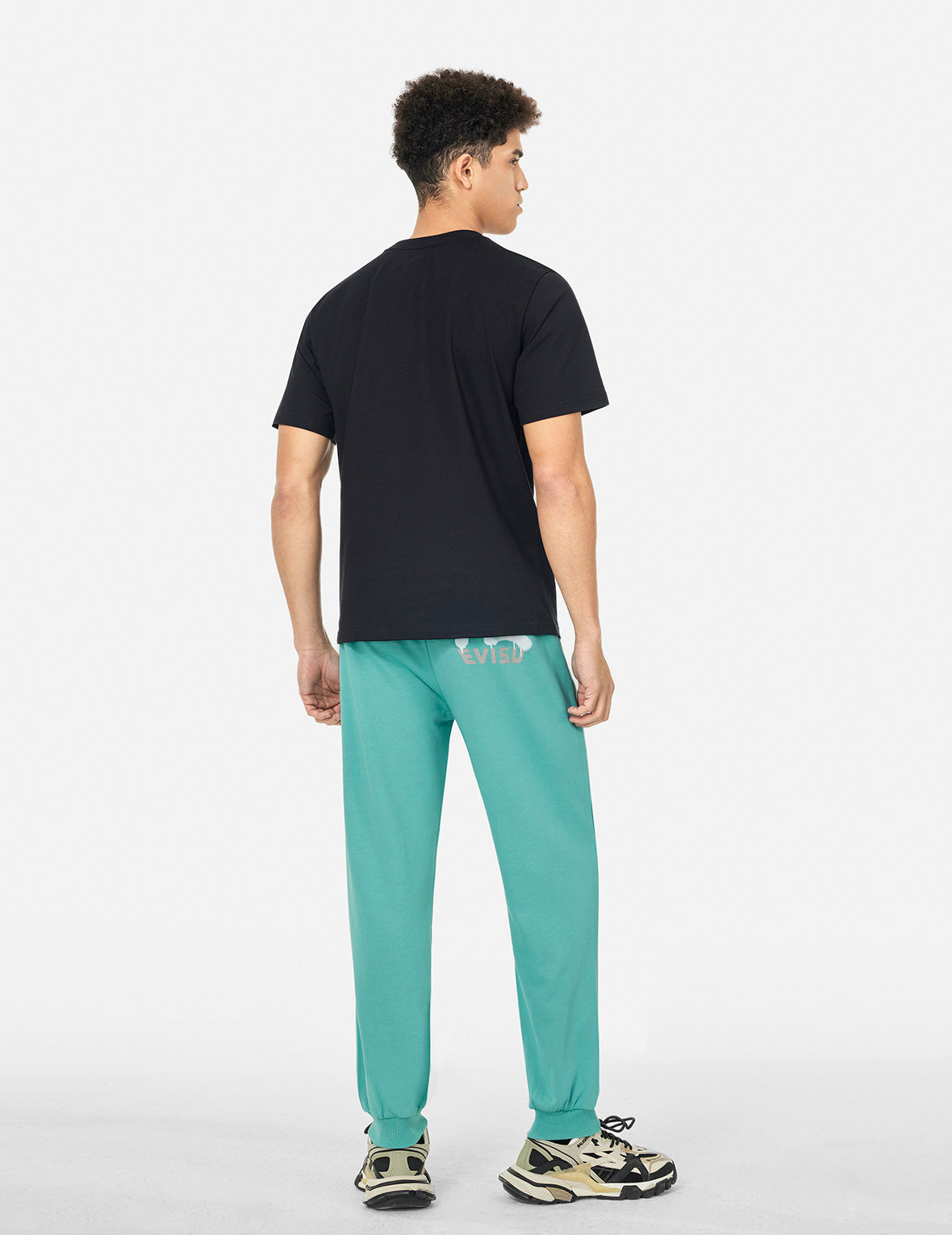 Spray-dyed Seagull and Logo Print Straight Fit Sweatpants