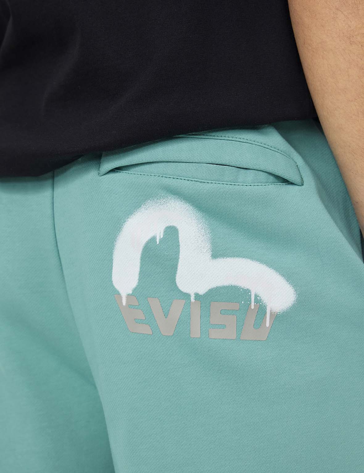 Spray-dyed Seagull and Logo Print Straight Fit Sweatpants