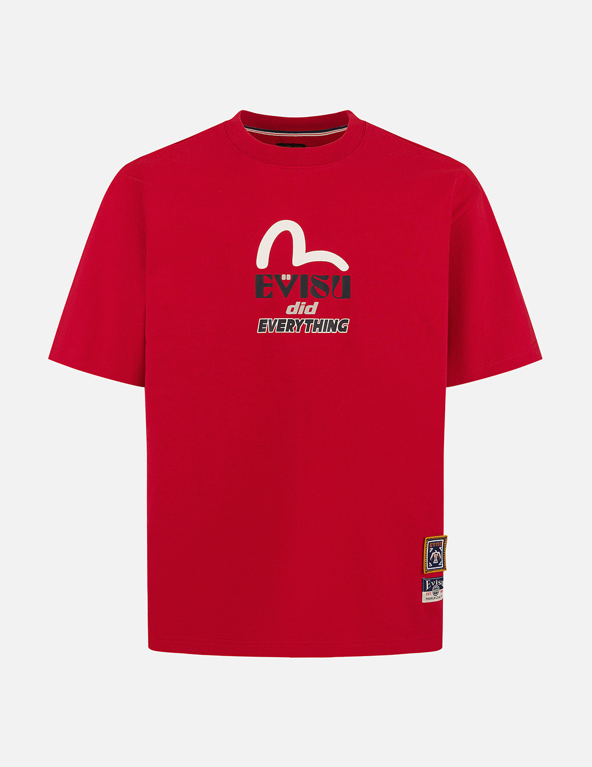 達摩與印地安圖騰印花寬版休閒T恤