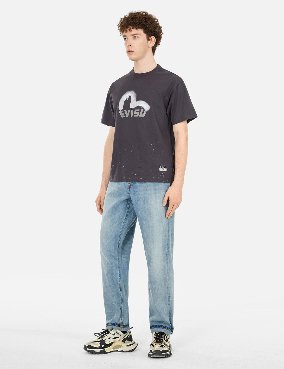 Logo and Seagull Print Relax Fit T-shirt