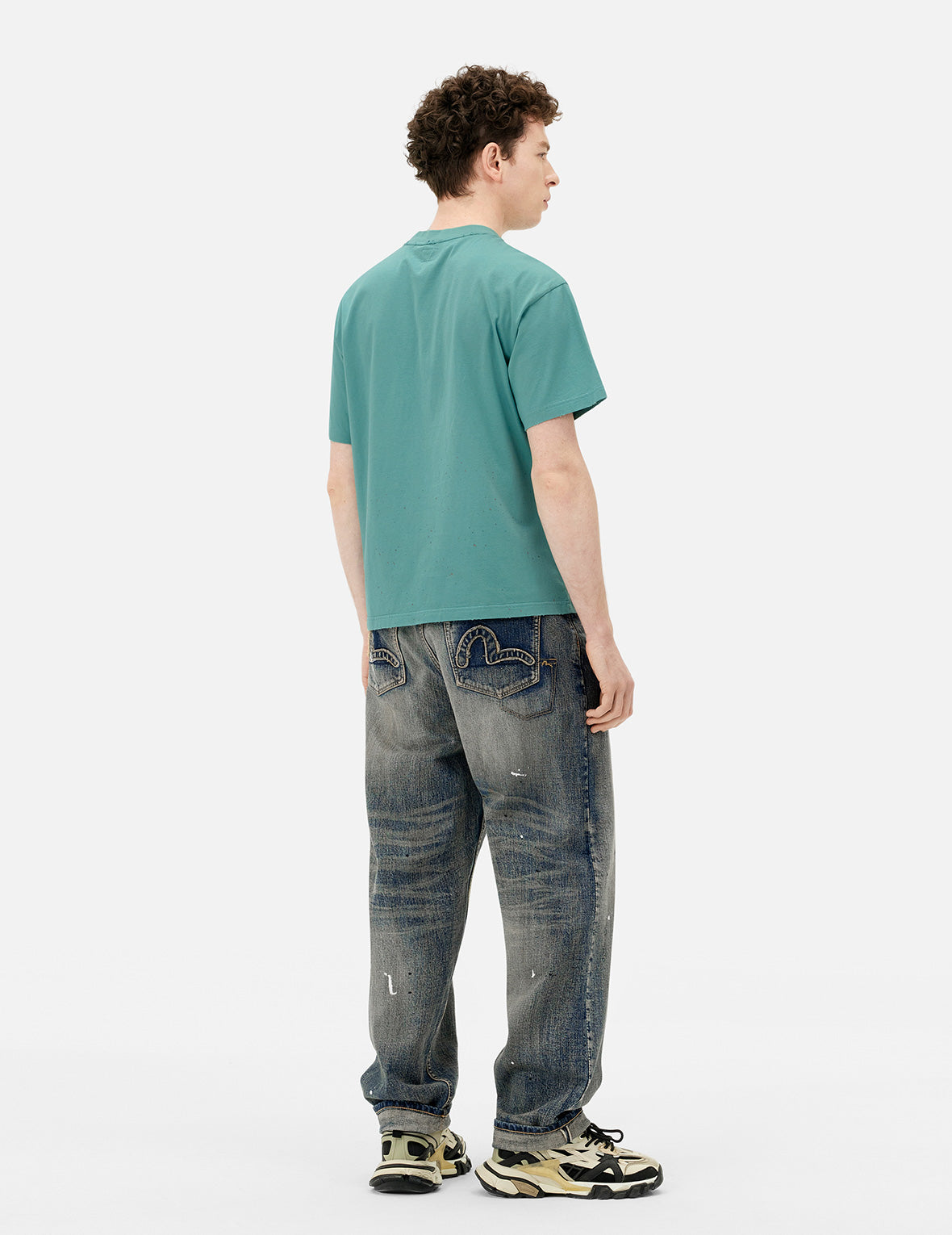 Logo and Seagull Print Relax Fit T-shirt