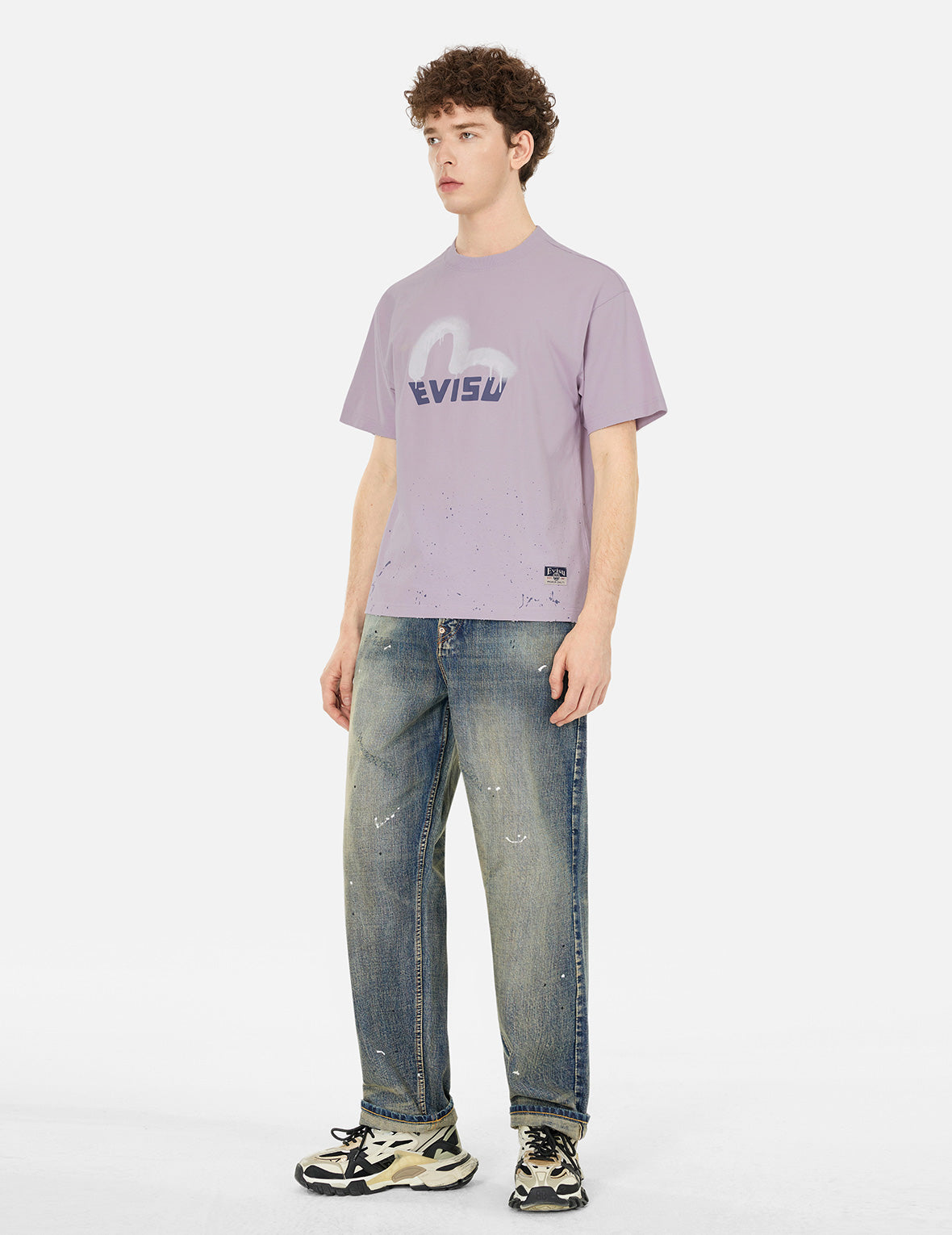 Logo and Seagull Print Relax Fit T-shirt