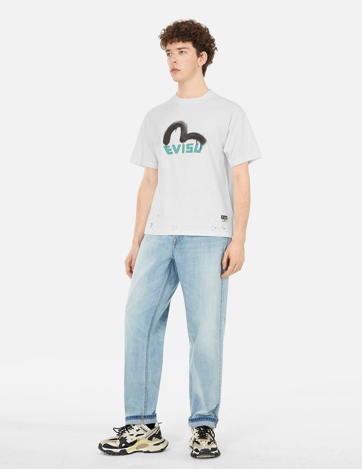 Logo and Seagull Print Relax Fit T-shirt