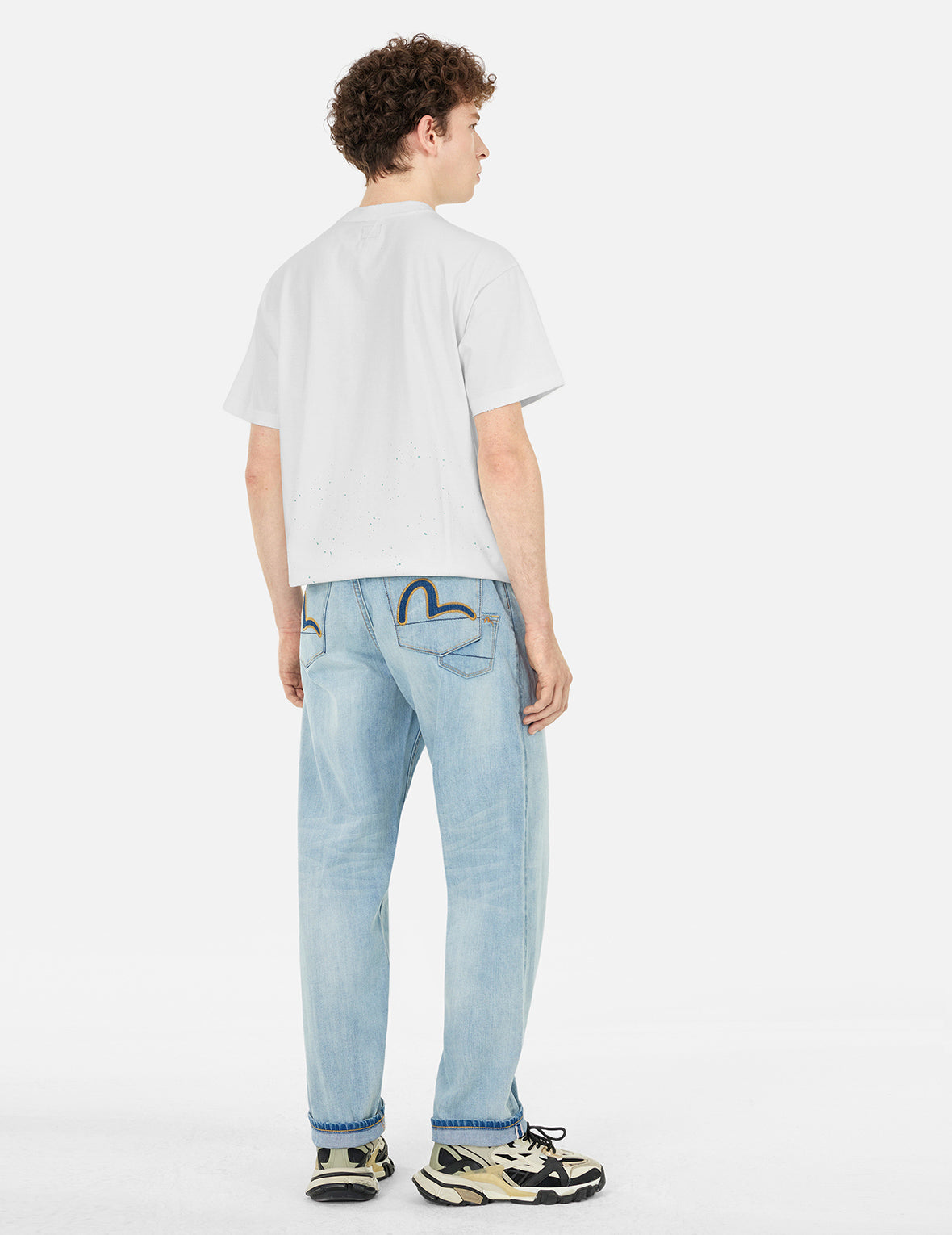 Logo and Seagull Print Relax Fit T-shirt