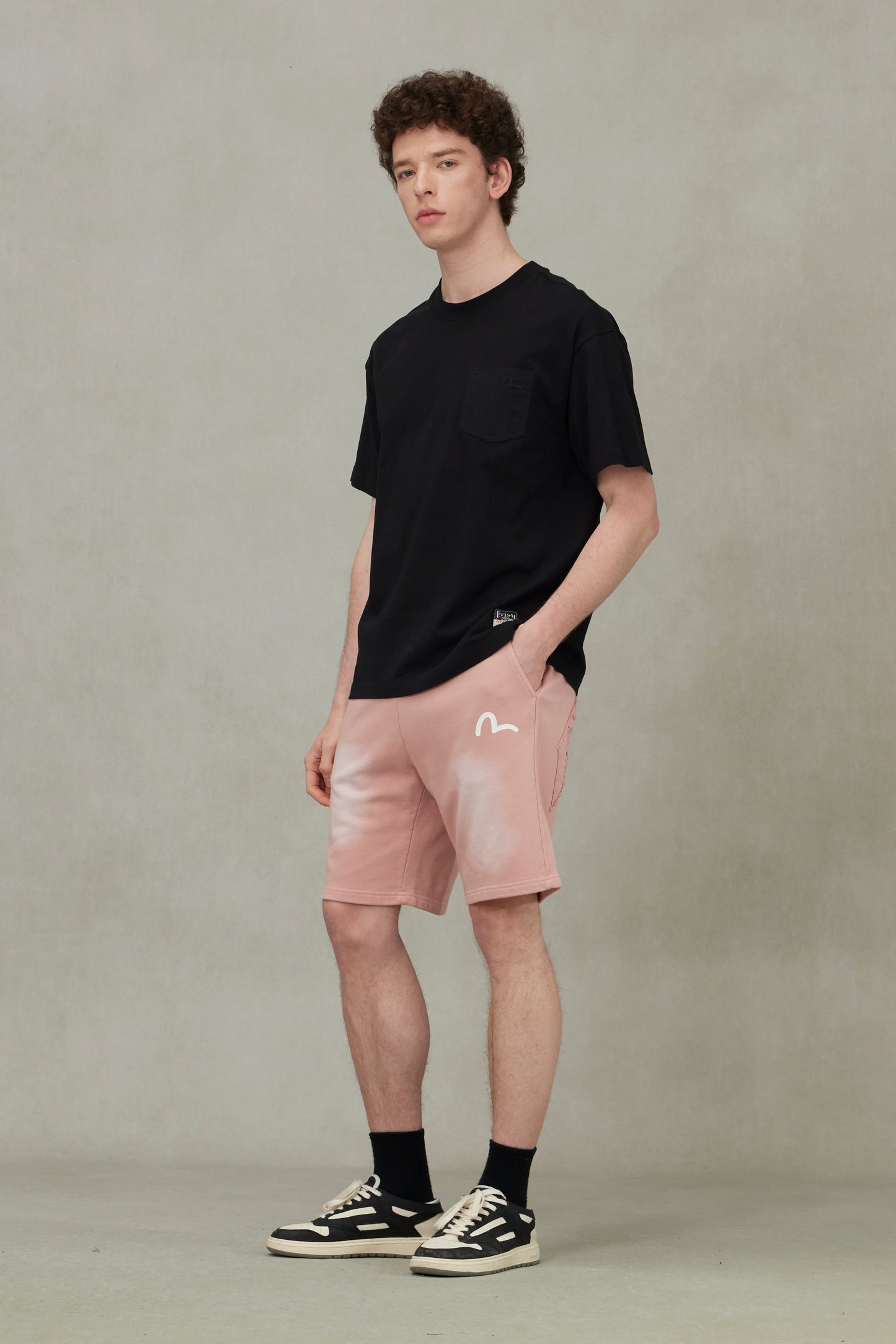 Seagull Embroidery Stitching Pocket Relax Fit T-Shirt