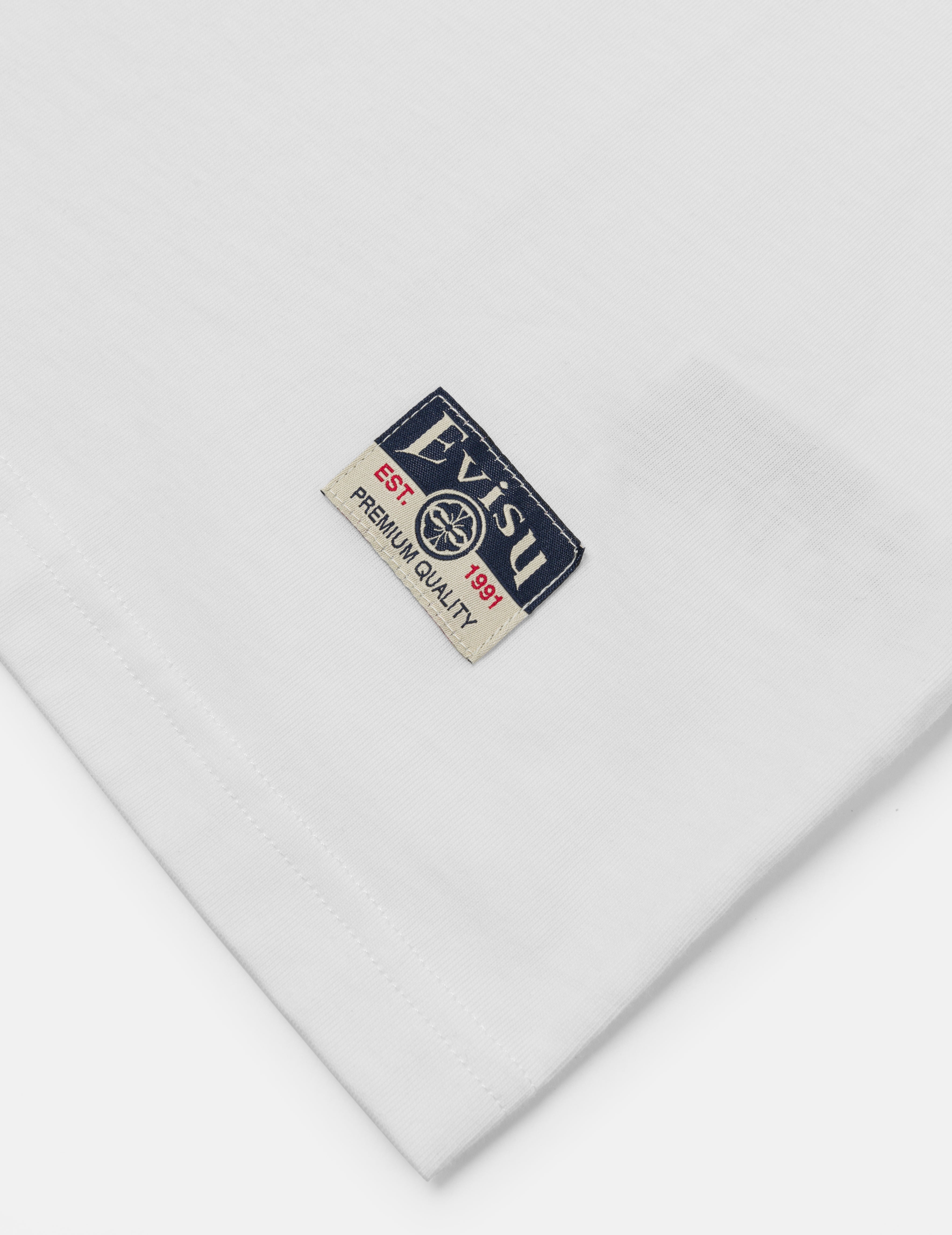 Seagull Embroidery Stitching Pocket Relax Fit T-Shirt