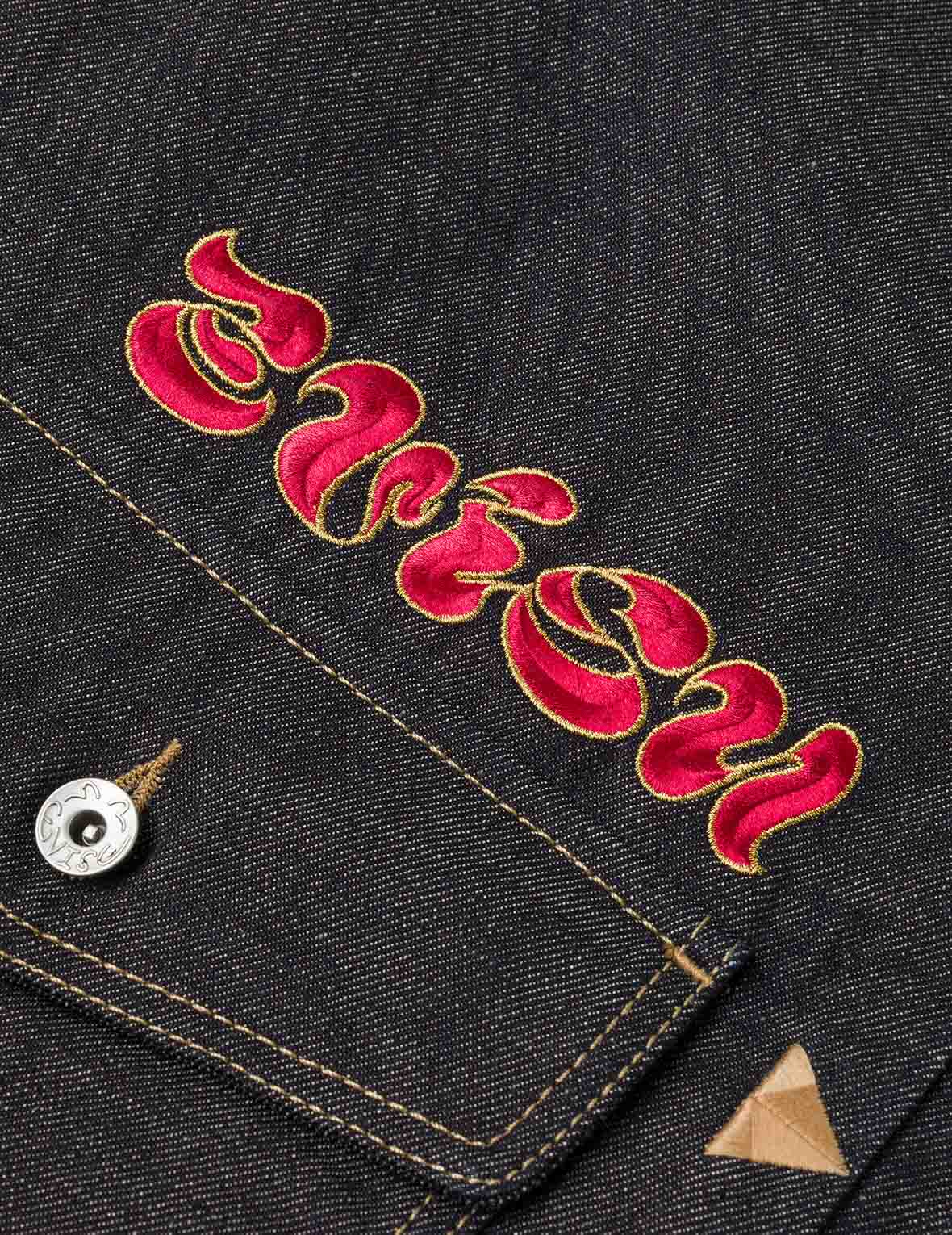 Leopard Embroidery Denim Jacket