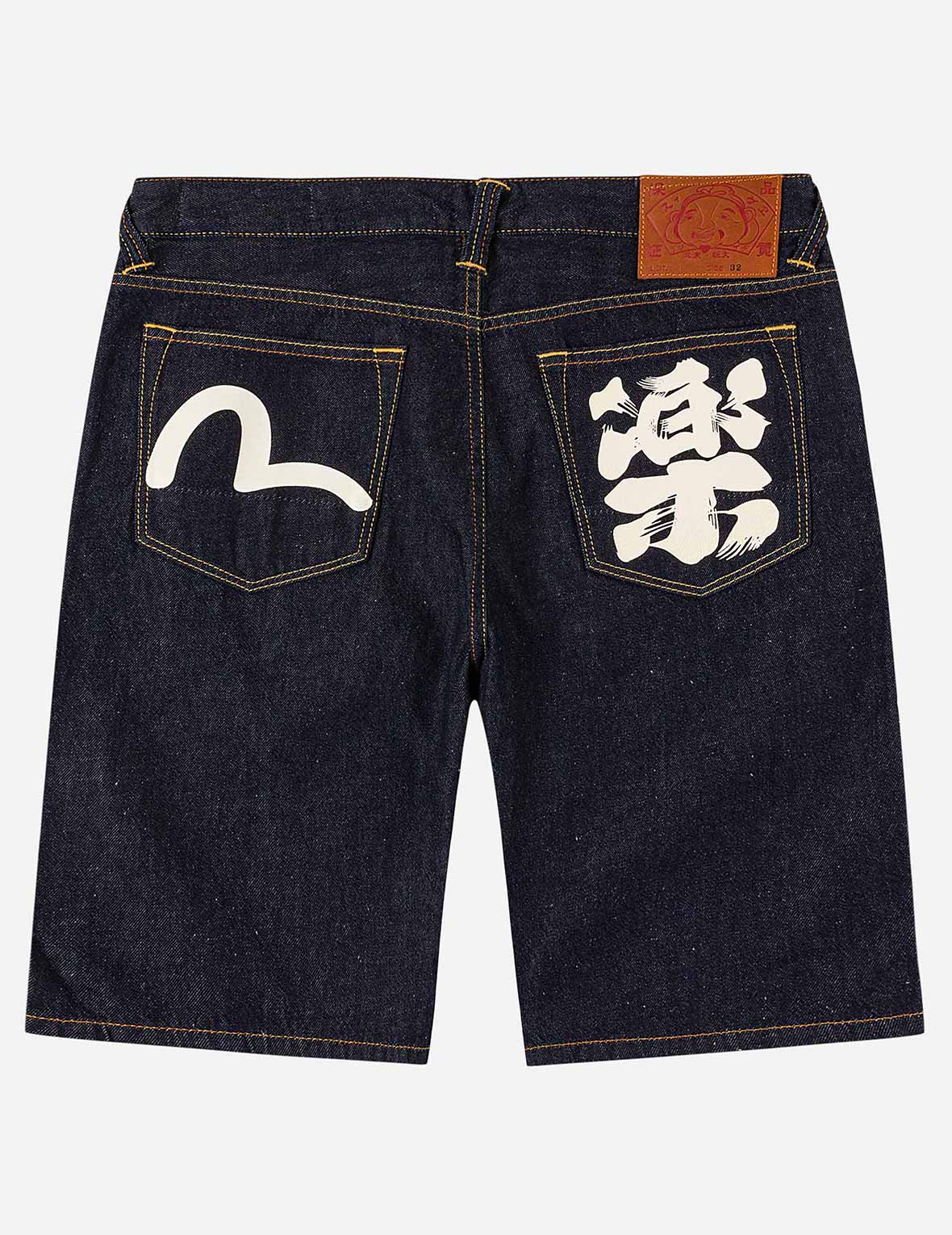 パンツ evisu denim shorts Seagull & Kanji Printed Pocket Denim Shorts – EVISU